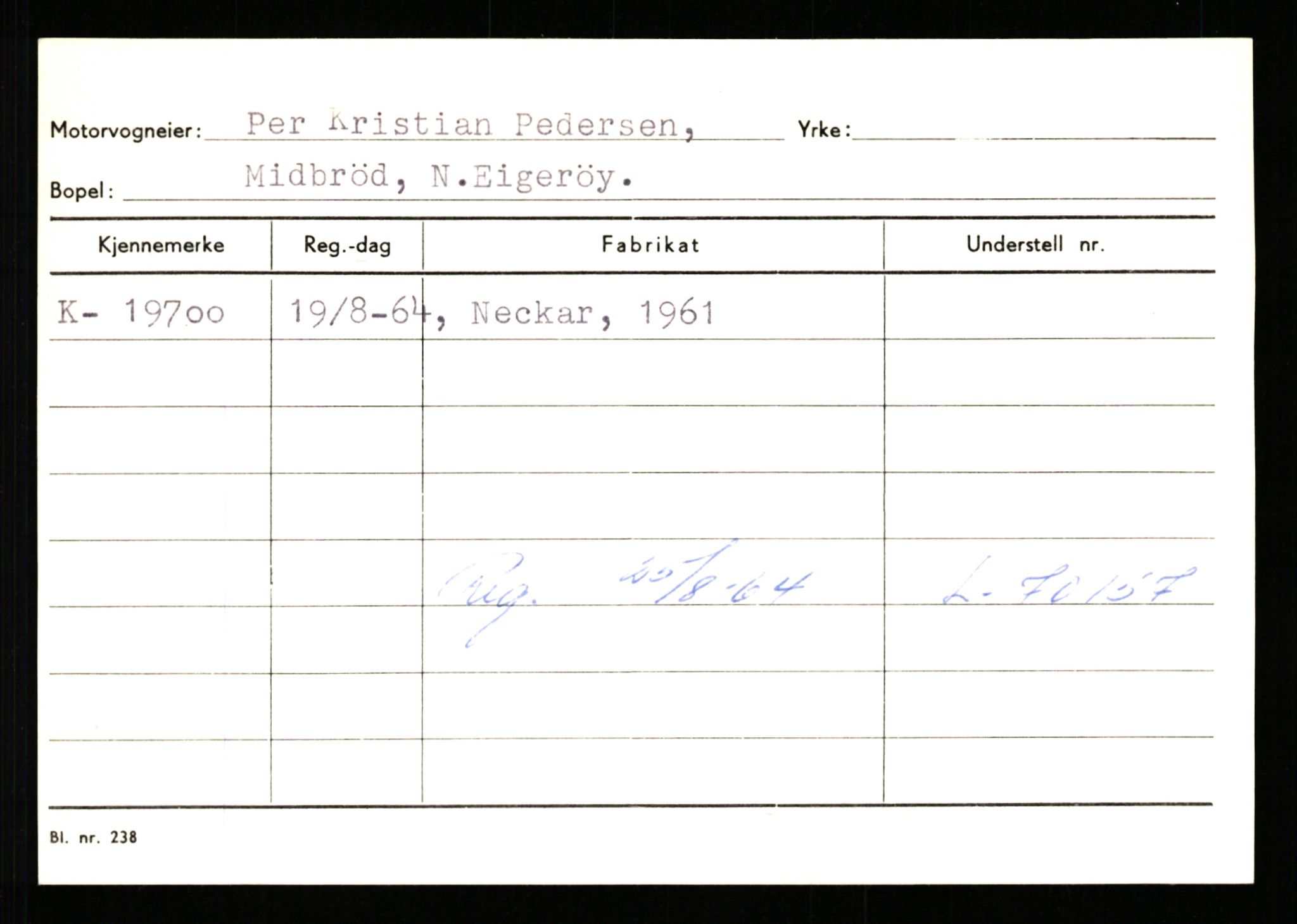 Stavanger trafikkstasjon, SAST/A-101942/0/G/L0004: Registreringsnummer: 15497 - 22957, 1930-1971, s. 1830