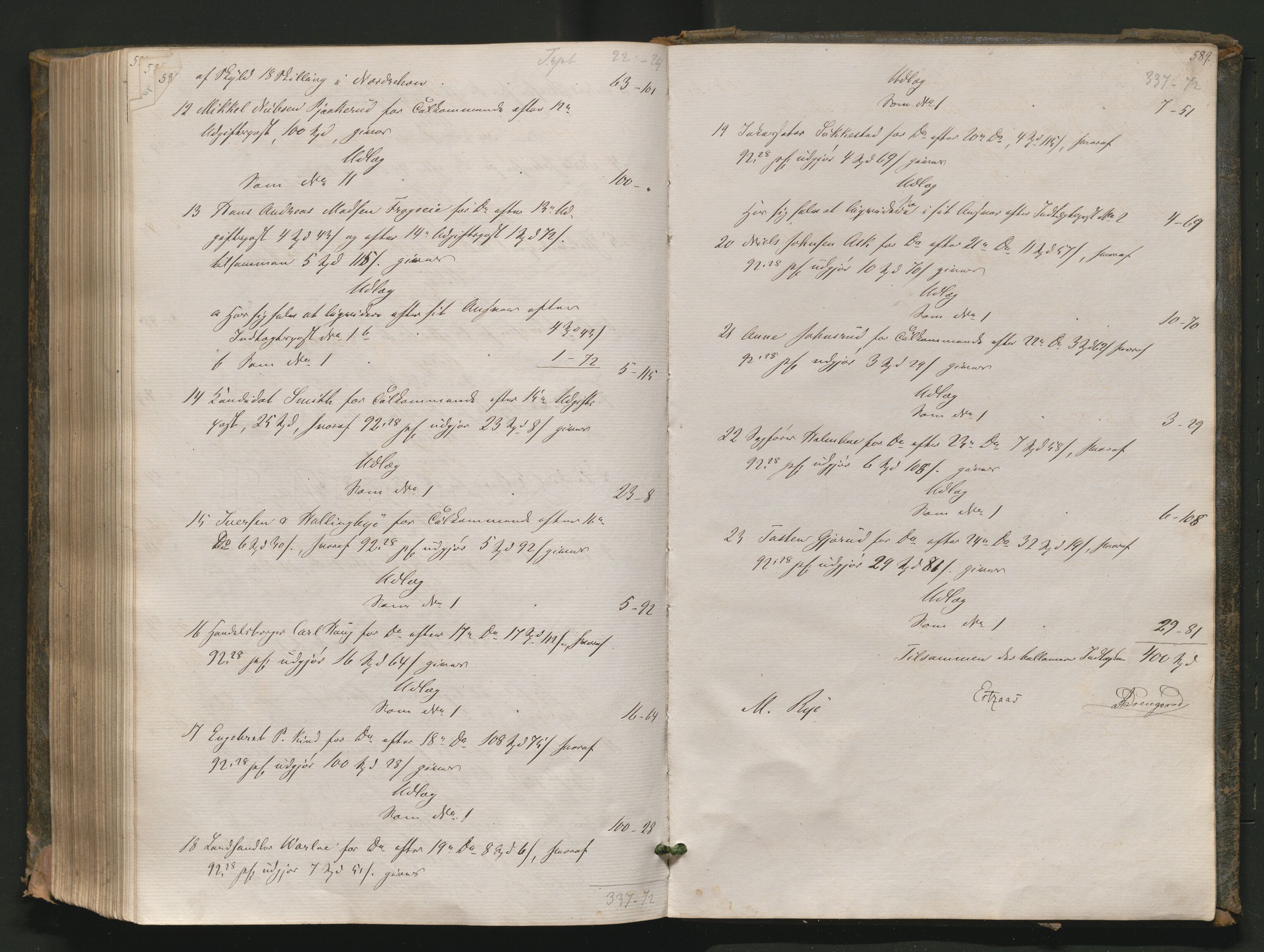 Ringerike sorenskriveri, AV/SAKO-A-105/H/Hb/Hbd/Hbda/L0005: Skifteutlodningsprotokoll, 1862-1866, s. 588-589