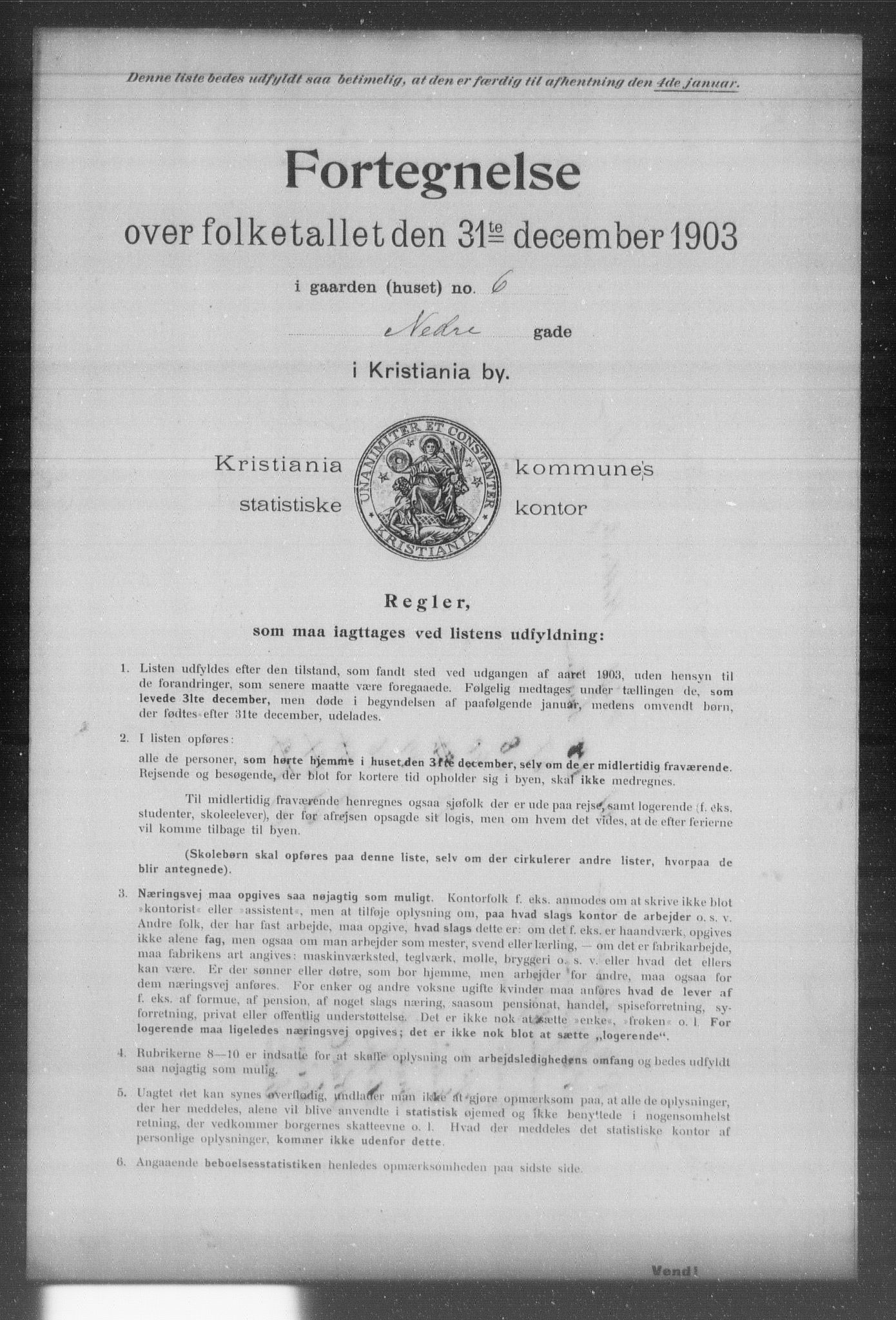 OBA, Kommunal folketelling 31.12.1903 for Kristiania kjøpstad, 1903, s. 13437