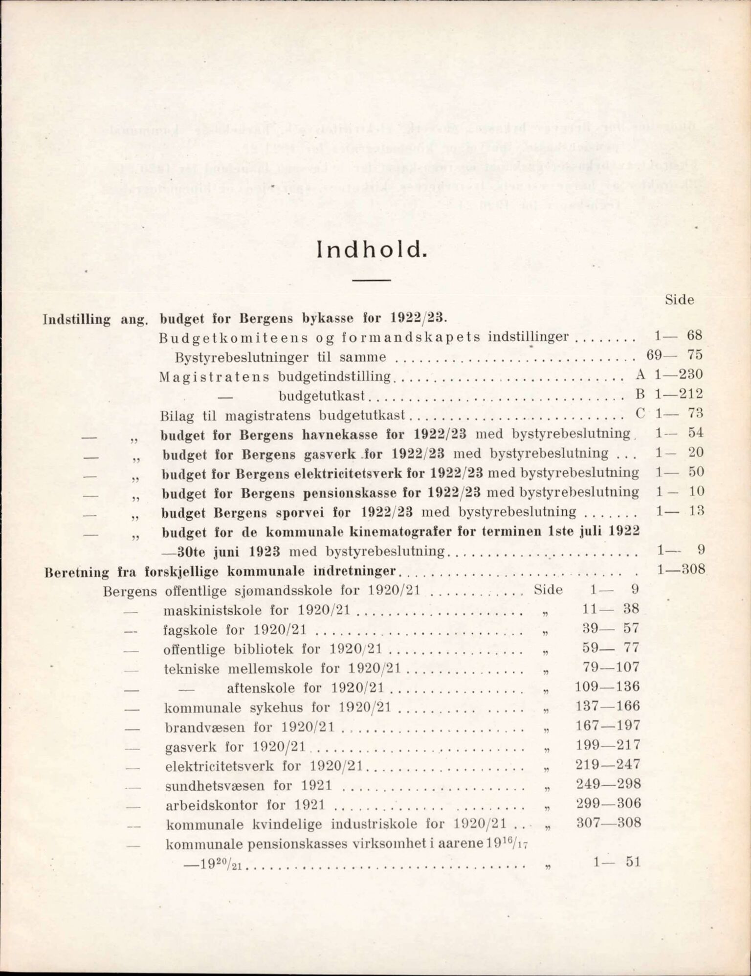 Bergen kommune. Formannskapet, BBA/A-0003/Ad/L0105: Bergens Kommuneforhandlinger, bind II, 1921-1922