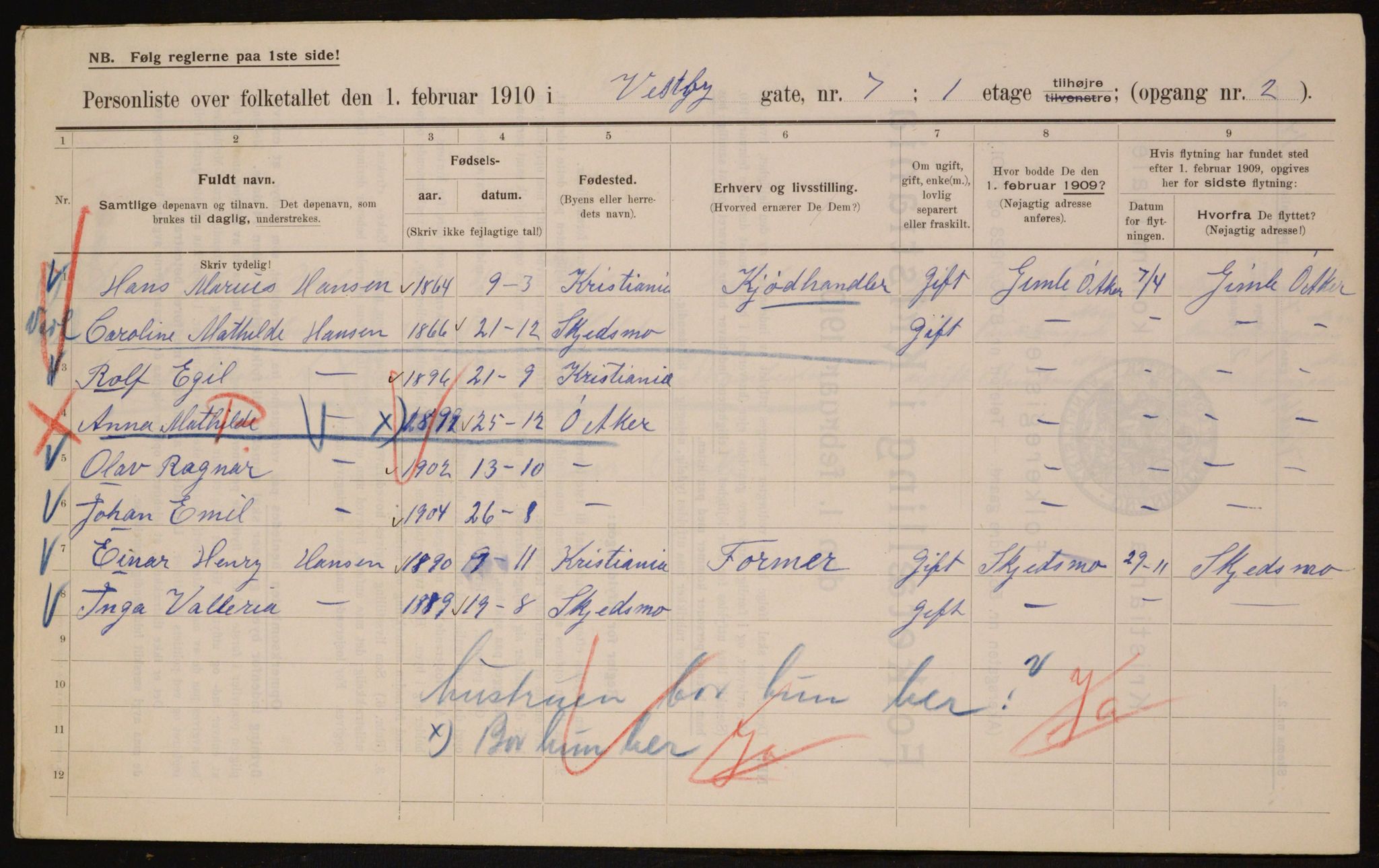 OBA, Kommunal folketelling 1.2.1910 for Kristiania, 1910, s. 115988