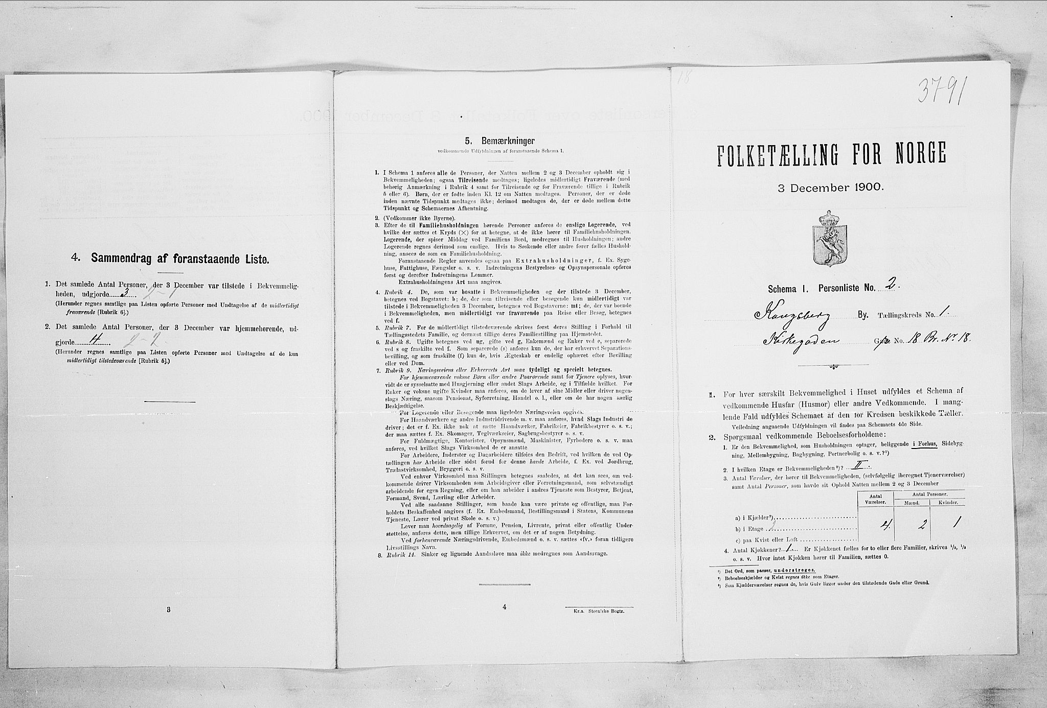 RA, Folketelling 1900 for 0604 Kongsberg kjøpstad, 1900, s. 120