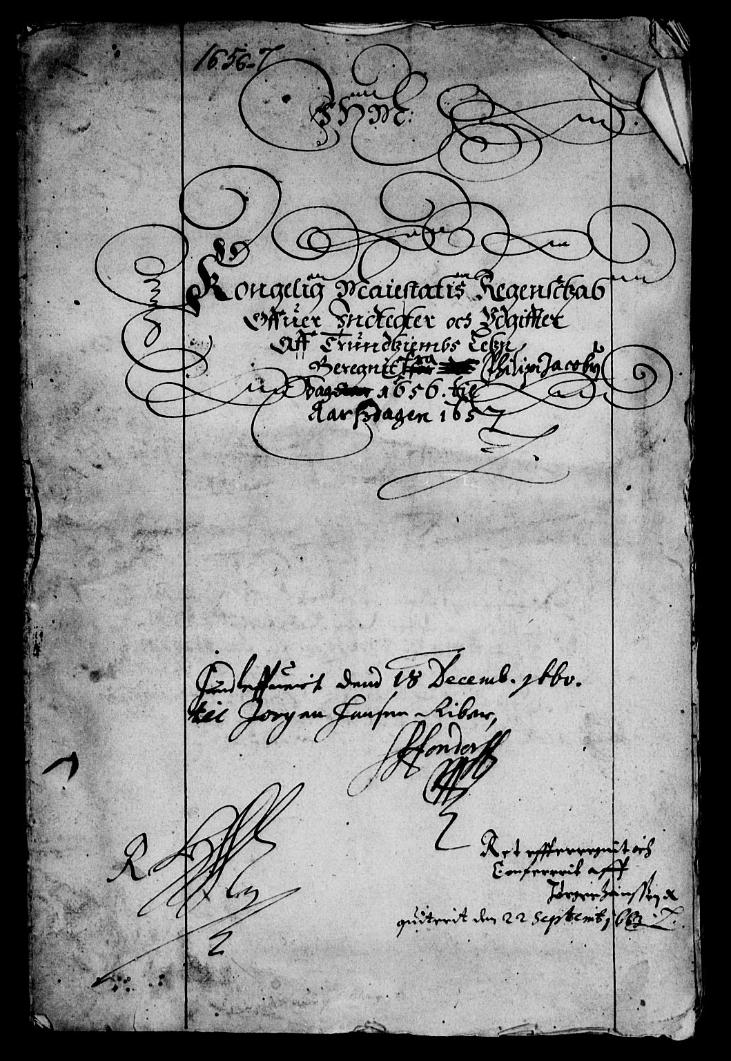Rentekammeret inntil 1814, Reviderte regnskaper, Lensregnskaper, RA/EA-5023/R/Rb/Rbw/L0125: Trondheim len, 1642-1657