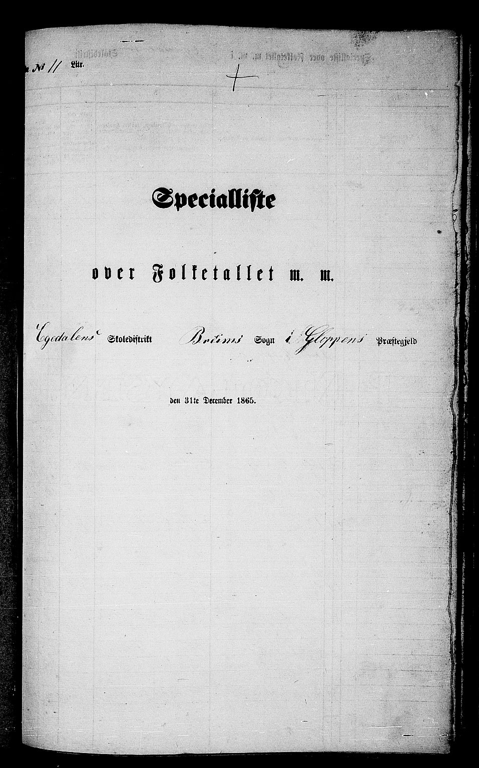 RA, Folketelling 1865 for 1445P Gloppen prestegjeld, 1865, s. 162