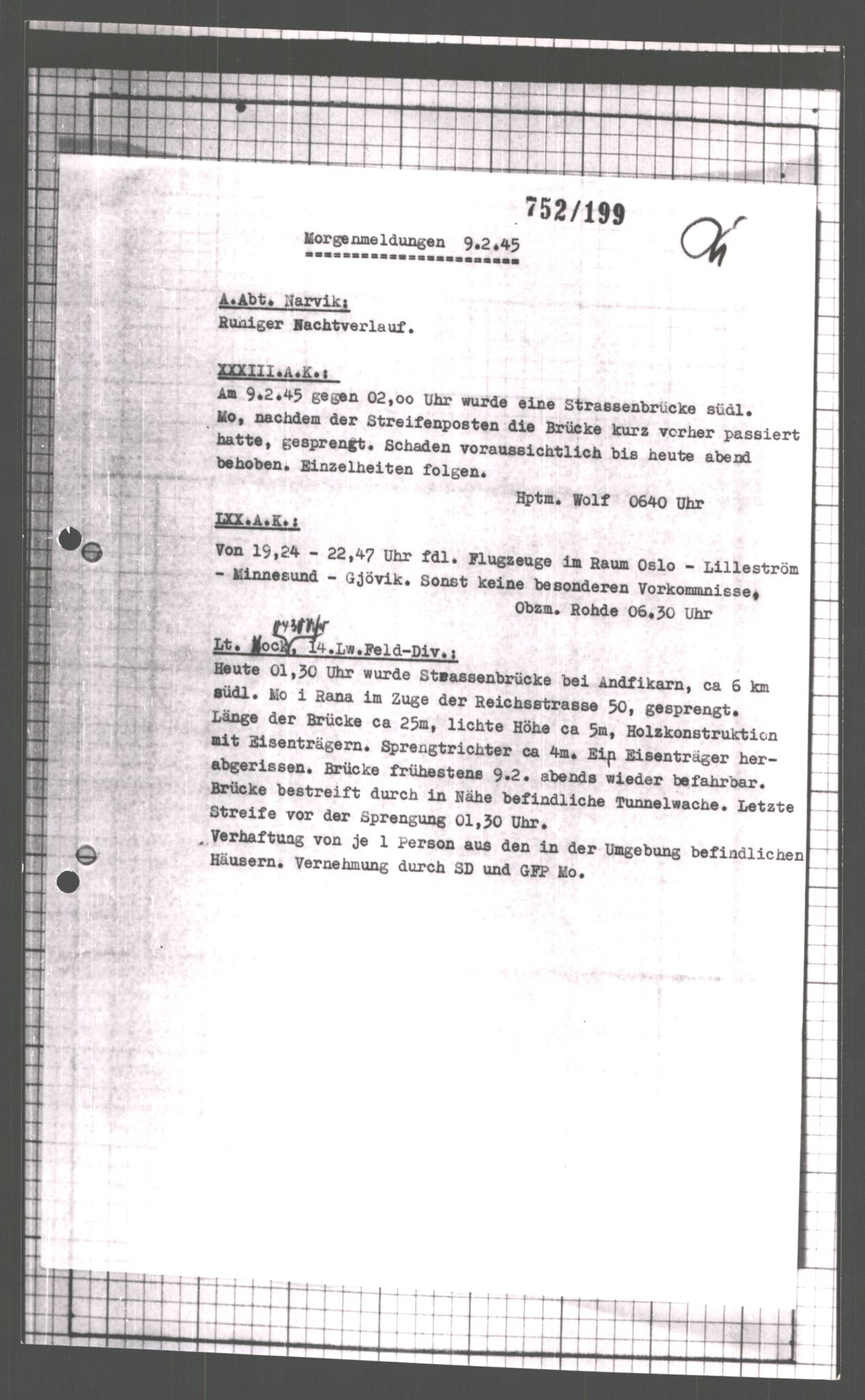 Forsvarets Overkommando. 2 kontor. Arkiv 11.4. Spredte tyske arkivsaker, AV/RA-RAFA-7031/D/Dar/Dara/L0007: Krigsdagbøker for 20. Gebirgs-Armee-Oberkommando (AOK 20), 1945, s. 286