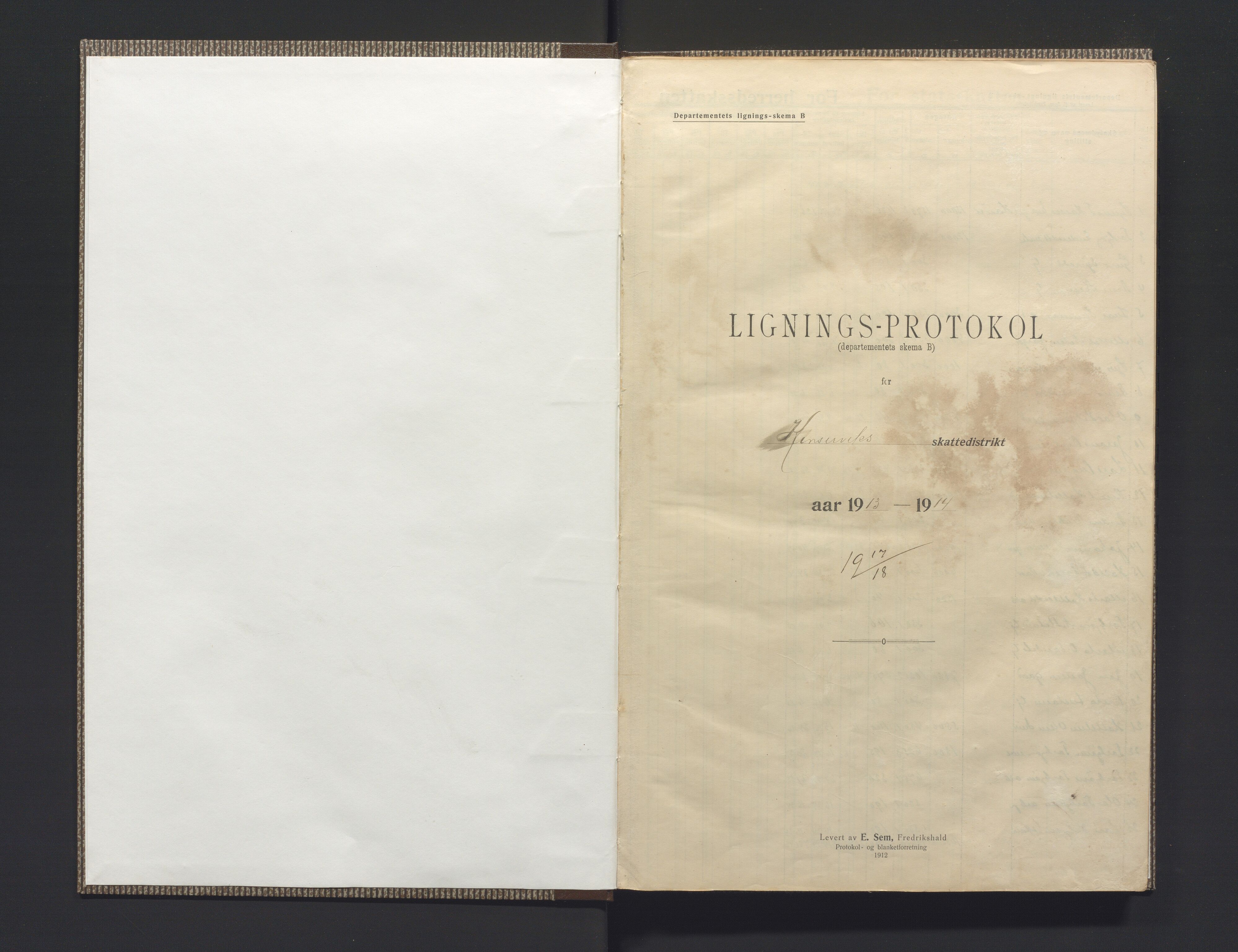 Kinsarvik kommune. Likningsnemnda, IKAH/1231a-142/G/Ga/L0001: Likningsprotokoll herads- og statsskatt , 1913-1918