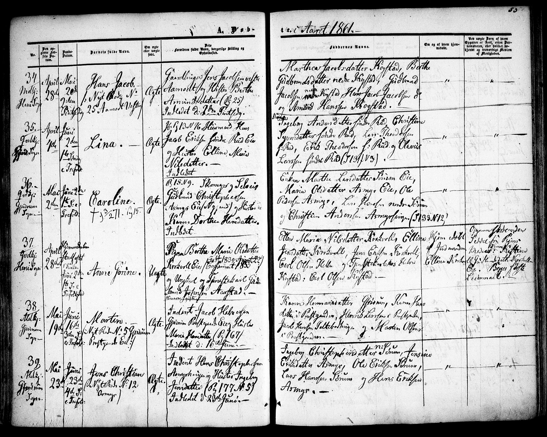 Gjerdrum prestekontor Kirkebøker, AV/SAO-A-10412b/F/Fa/L0007: Ministerialbok nr. I 7, 1857-1866, s. 53