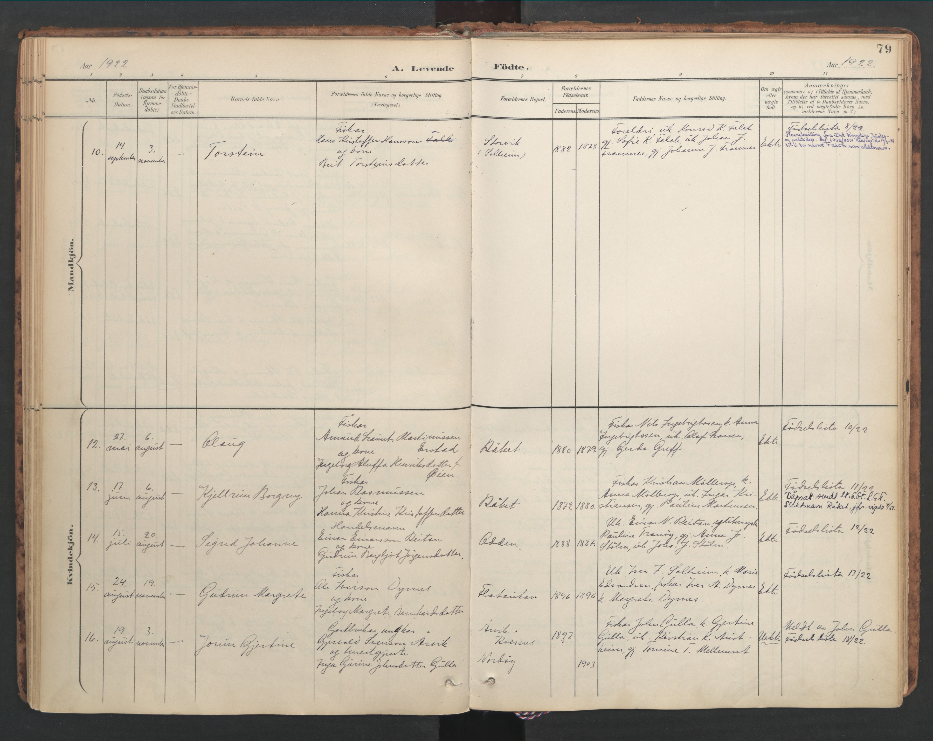 Ministerialprotokoller, klokkerbøker og fødselsregistre - Møre og Romsdal, AV/SAT-A-1454/582/L0948: Ministerialbok nr. 582A02, 1901-1922, s. 79