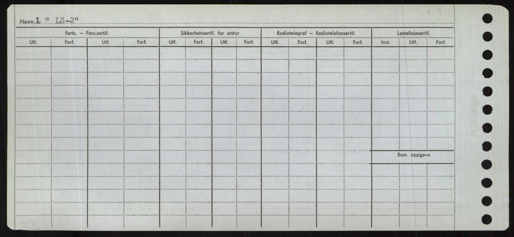 Sjøfartsdirektoratet med forløpere, Skipsmålingen, RA/S-1627/H/Hc/L0001: Lektere, A-Y, s. 270