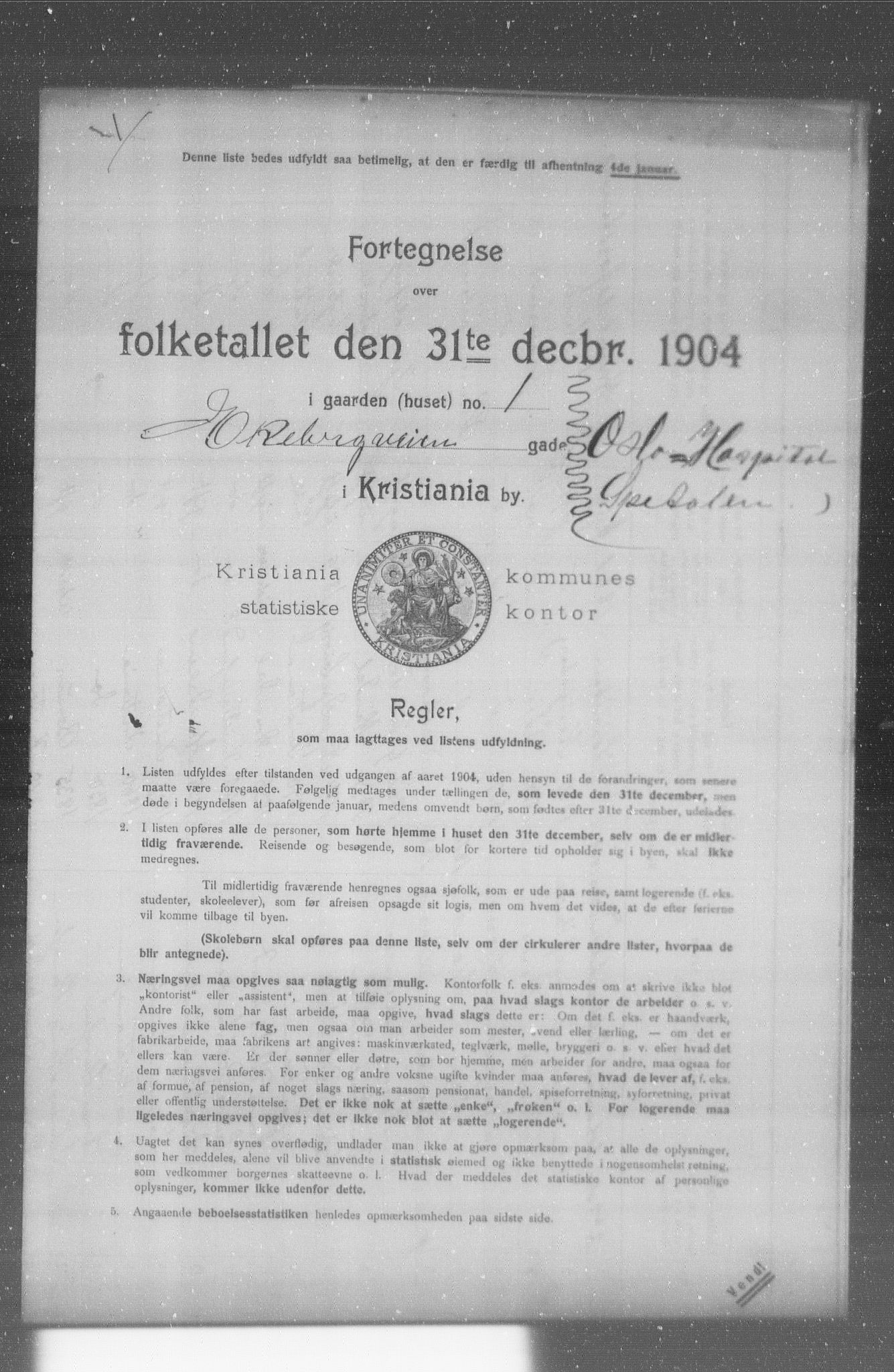 OBA, Kommunal folketelling 31.12.1904 for Kristiania kjøpstad, 1904, s. 3987