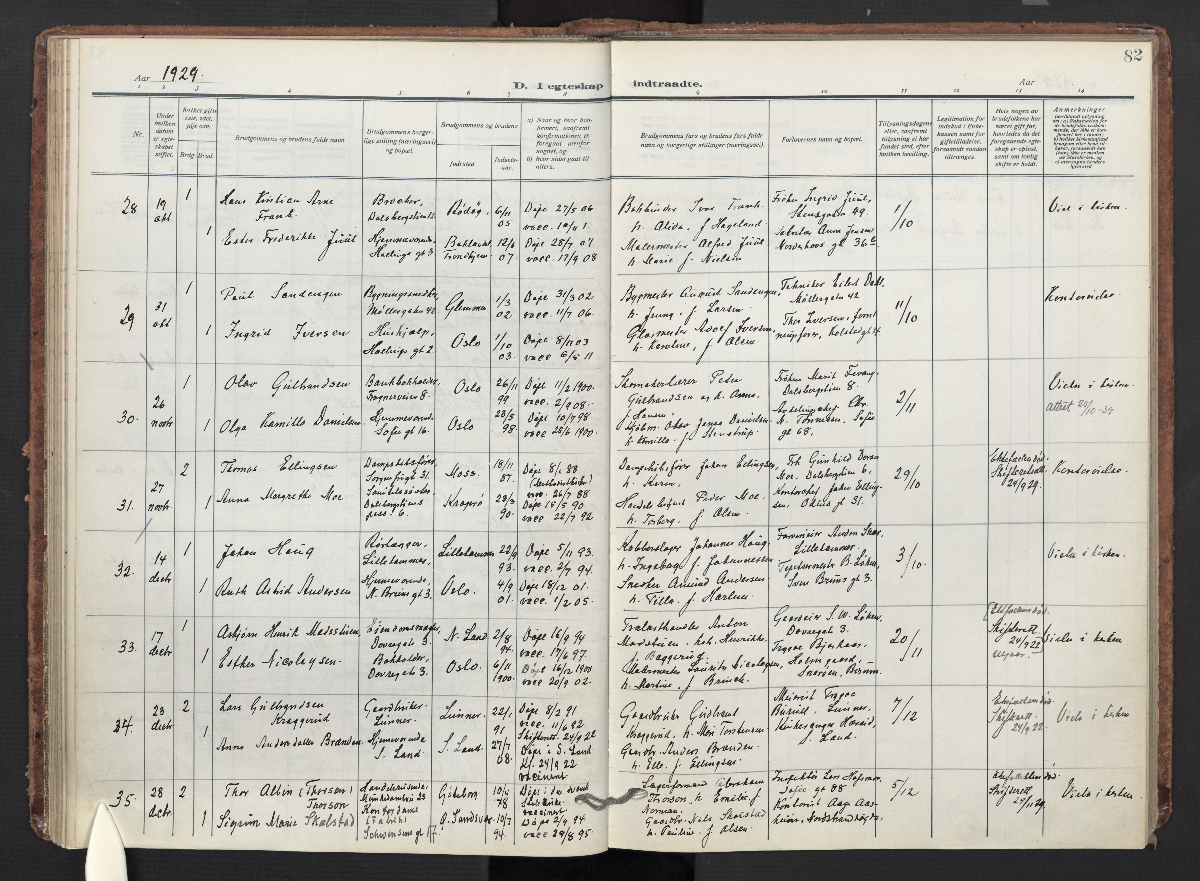 Markus prestekontor Kirkebøker, AV/SAO-A-10830/F/L0003: Ministerialbok nr. 3, 1917-1942, s. 82