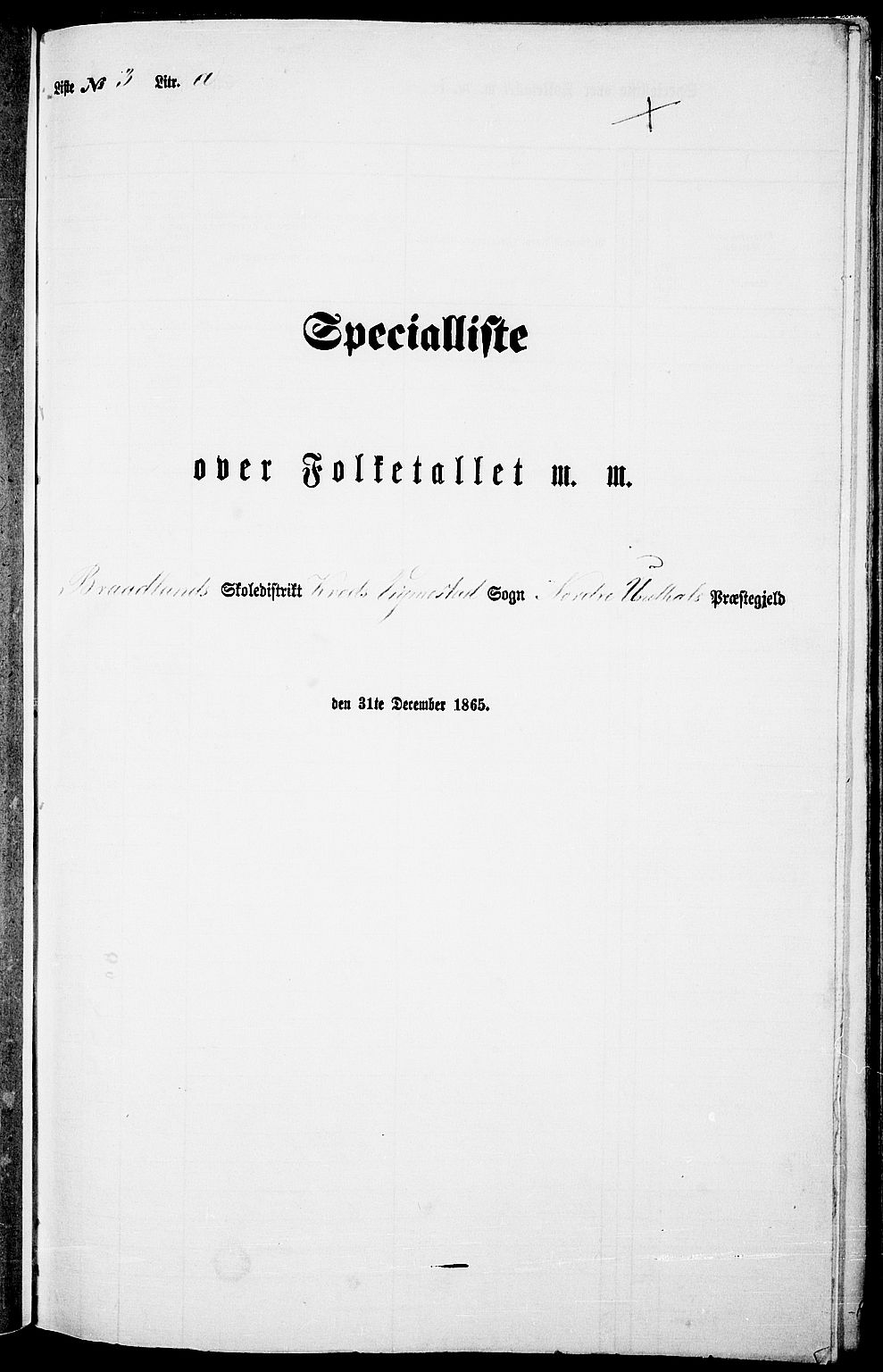 RA, Folketelling 1865 for 1028P Nord-Audnedal prestegjeld, 1865, s. 41