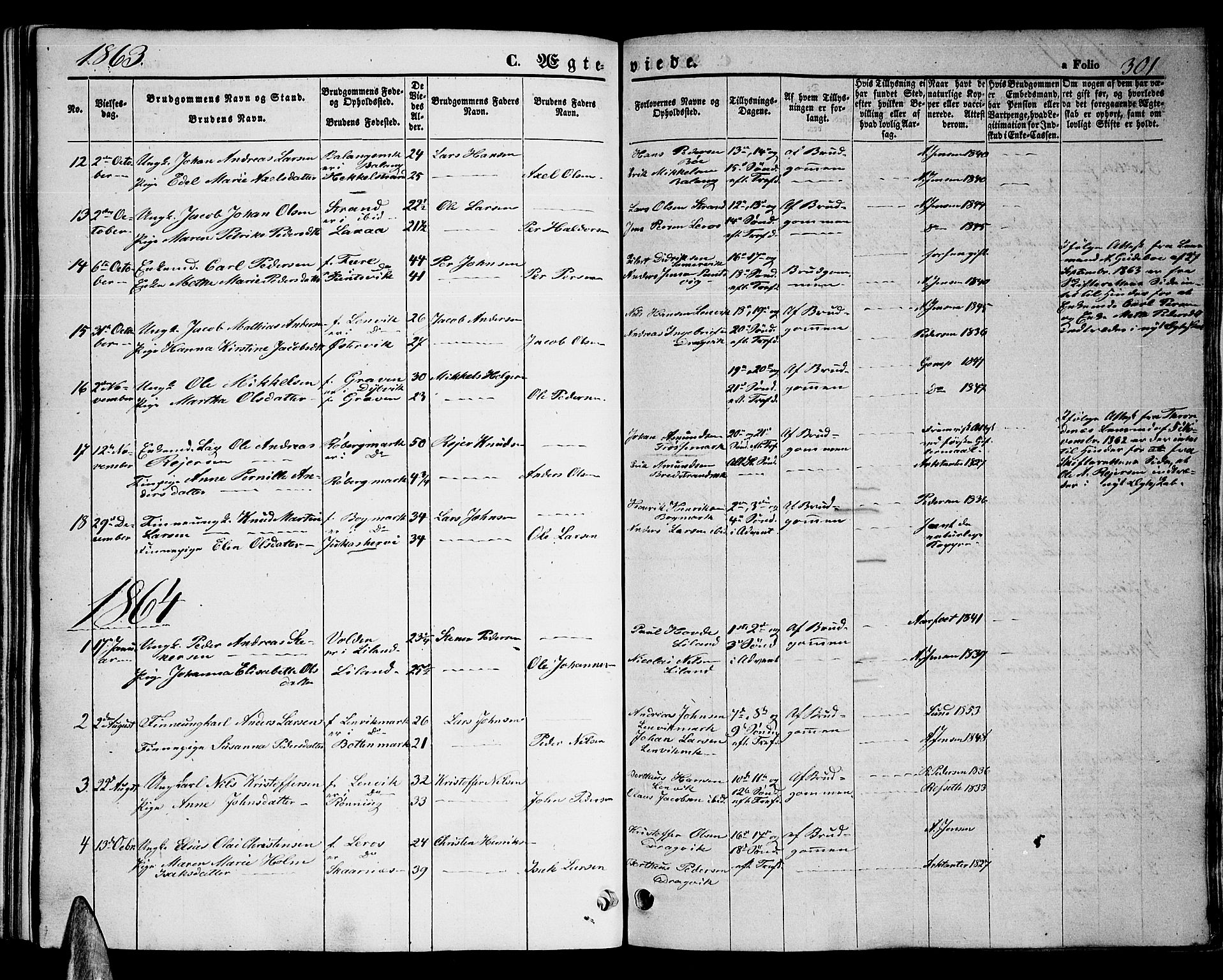 Ministerialprotokoller, klokkerbøker og fødselsregistre - Nordland, SAT/A-1459/863/L0912: Klokkerbok nr. 863C02, 1858-1876, s. 301