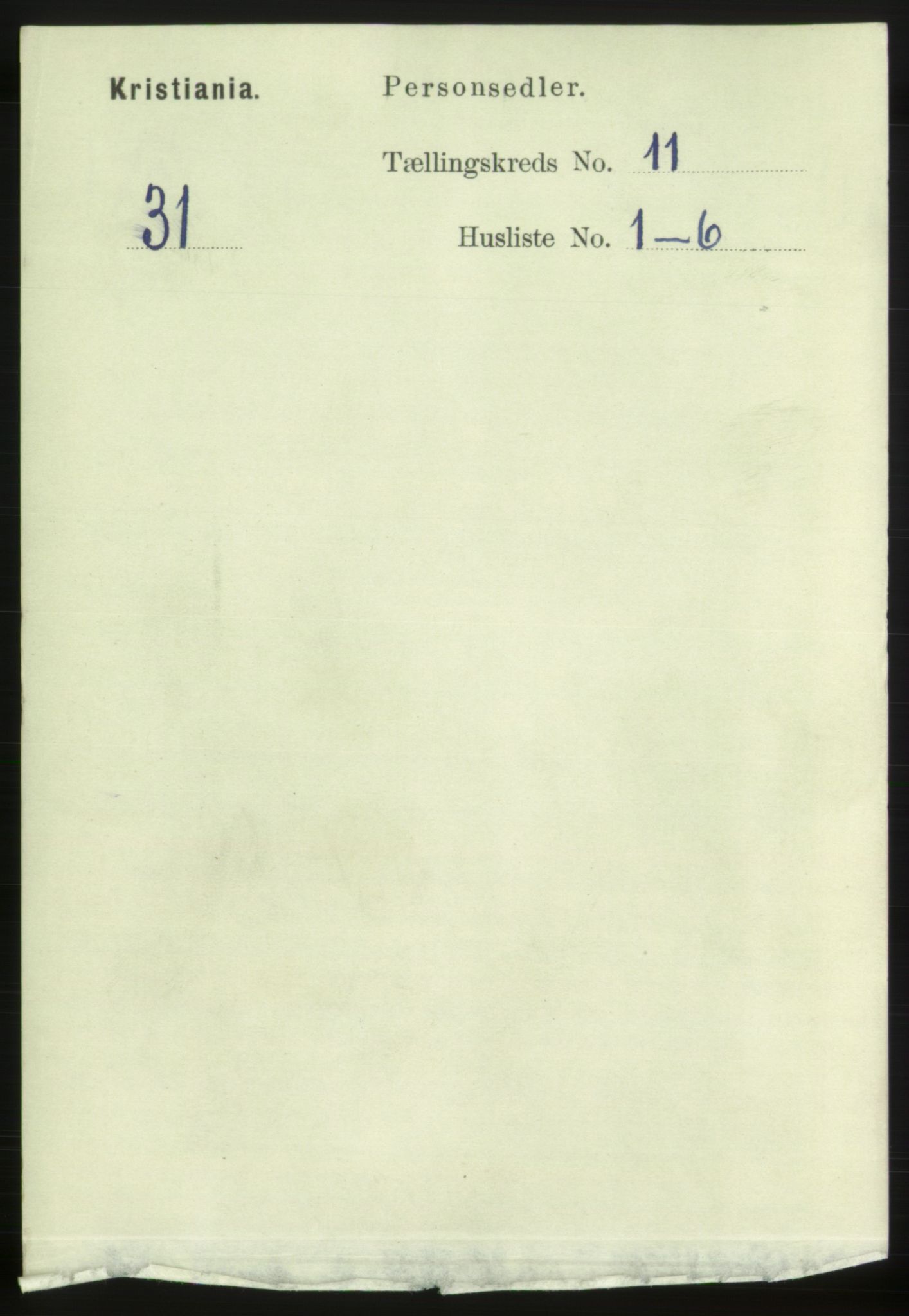 RA, Folketelling 1891 for 0301 Kristiania kjøpstad, 1891, s. 4886