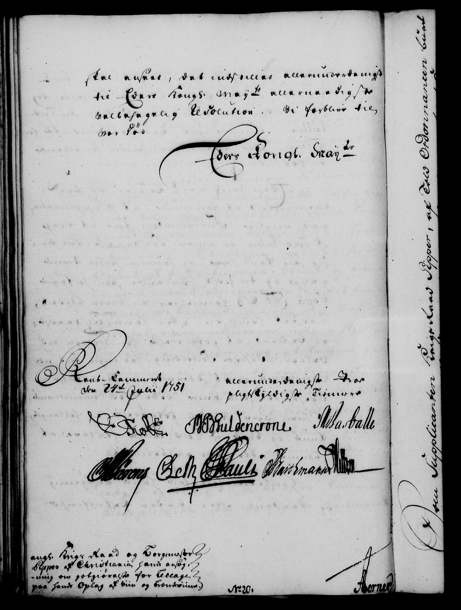 Rentekammeret, Kammerkanselliet, RA/EA-3111/G/Gf/Gfa/L0033: Norsk relasjons- og resolusjonsprotokoll (merket RK 52.33), 1751, s. 372