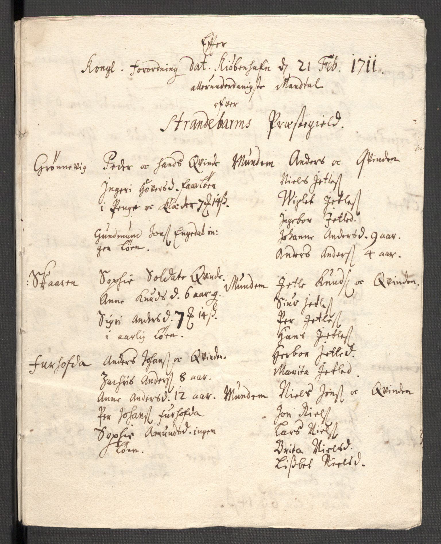 Rentekammeret inntil 1814, Reviderte regnskaper, Fogderegnskap, RA/EA-4092/R48/L2987: Fogderegnskap Sunnhordland og Hardanger, 1711, s. 575