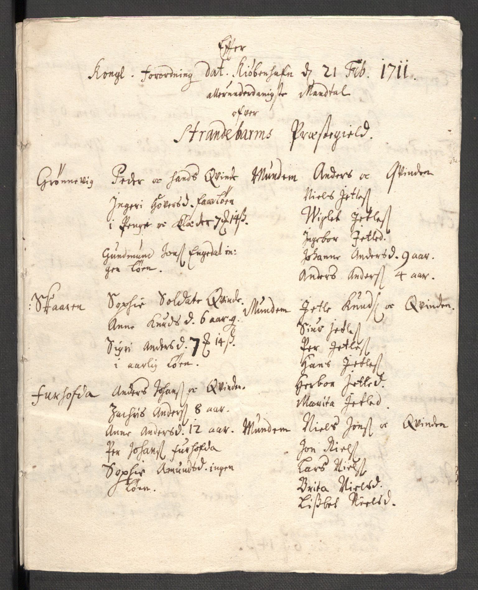 Rentekammeret inntil 1814, Reviderte regnskaper, Fogderegnskap, AV/RA-EA-4092/R48/L2987: Fogderegnskap Sunnhordland og Hardanger, 1711, s. 575