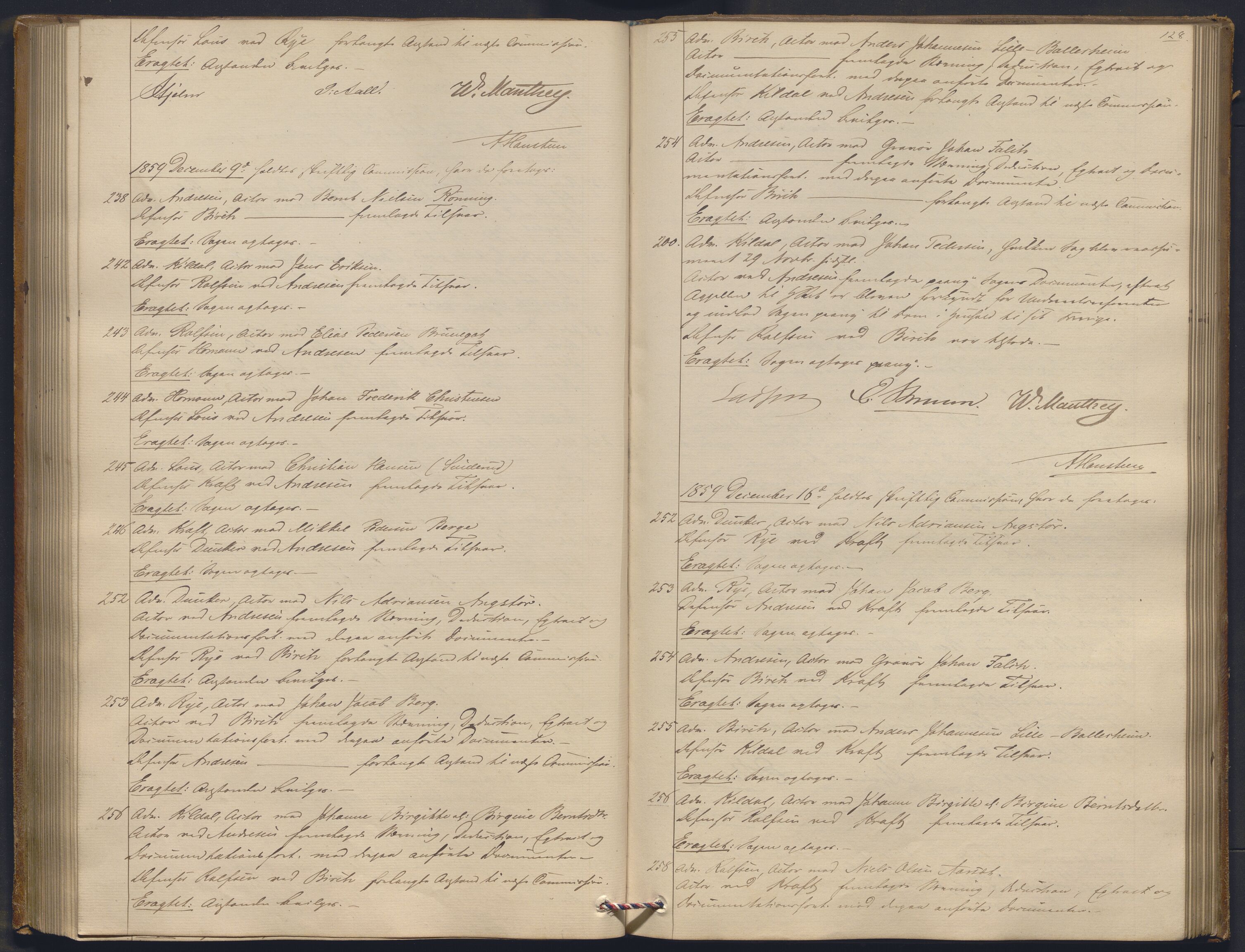 Høyesterett, AV/RA-S-1002/E/Ef/L0010: Protokoll over saker som gikk til skriftlig behandling, 1856-1861, s. 127b-128a