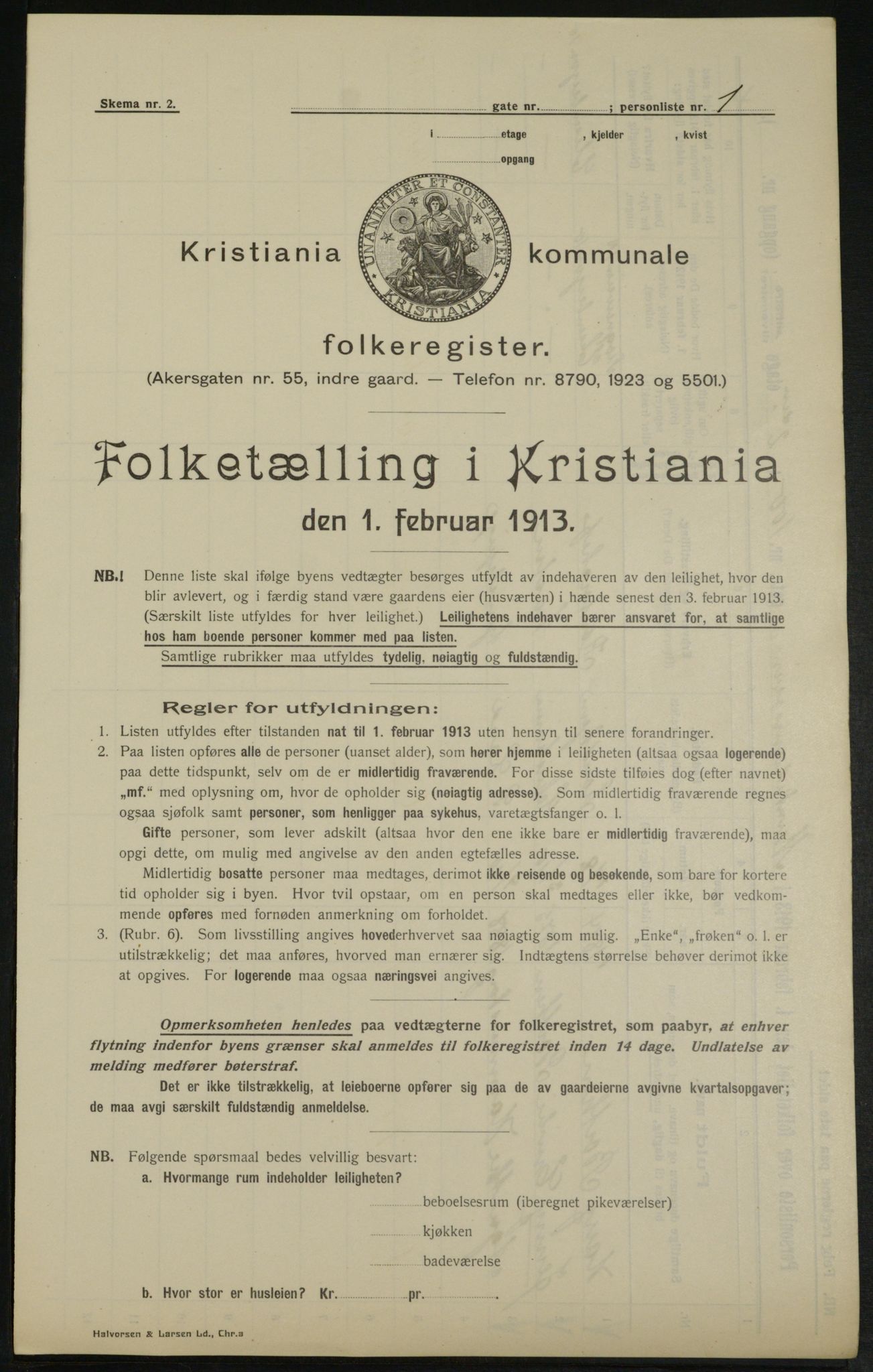 OBA, Kommunal folketelling 1.2.1913 for Kristiania, 1913, s. 67875