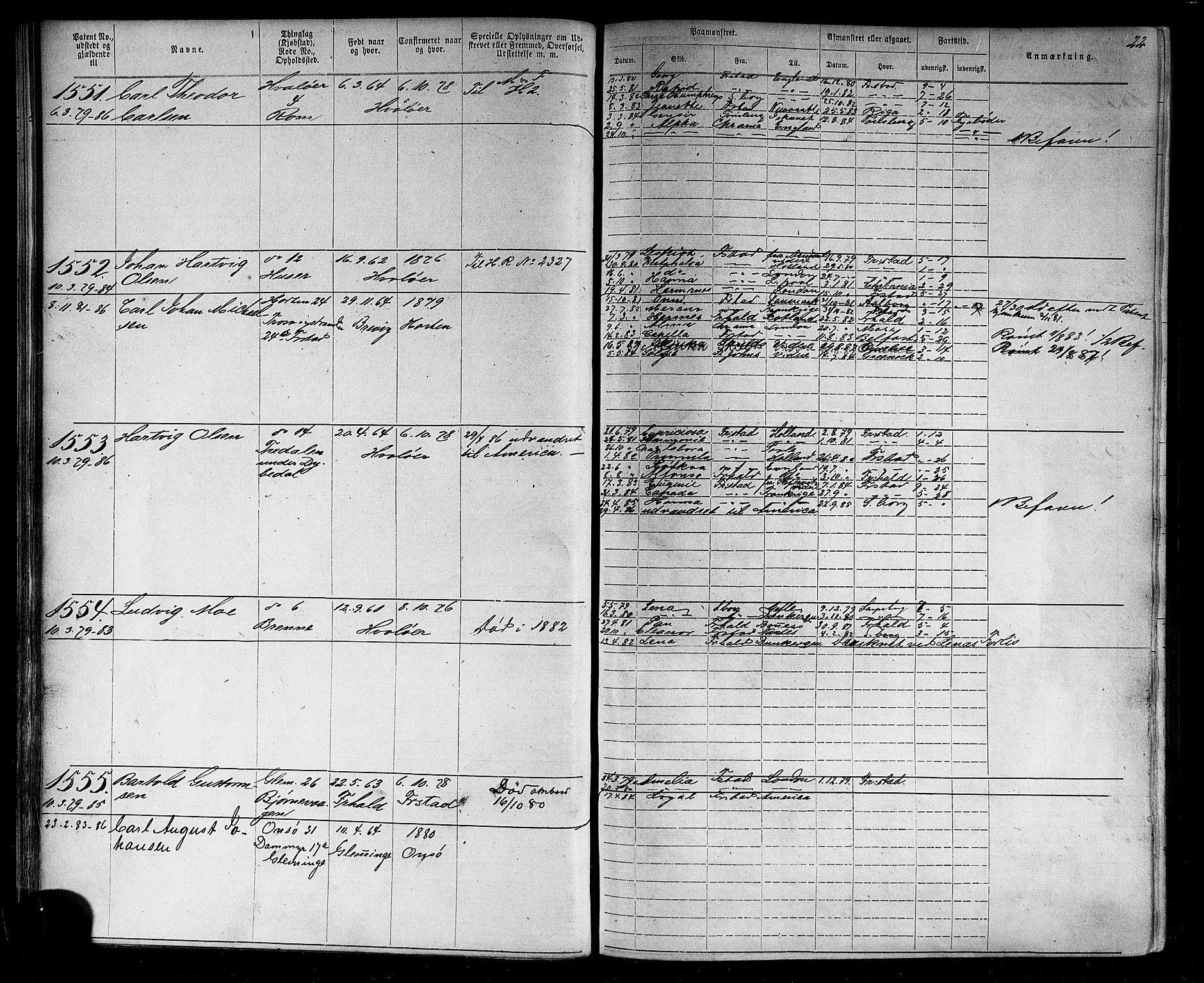 Fredrikstad mønstringskontor, AV/SAO-A-10569b/F/Fc/Fca/L0004: Annotasjonsrulle, 1885-1893, s. 24