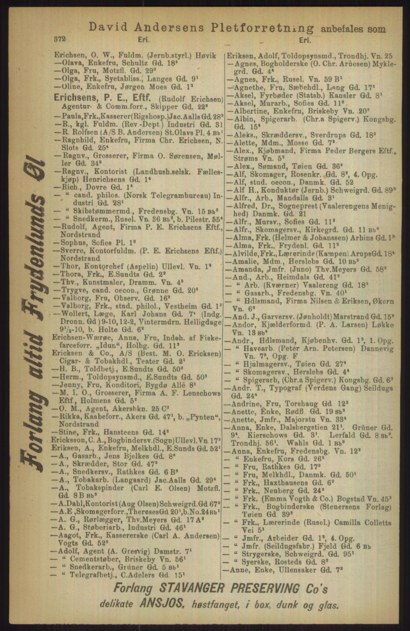 Kristiania/Oslo adressebok, PUBL/-, 1911, s. 372