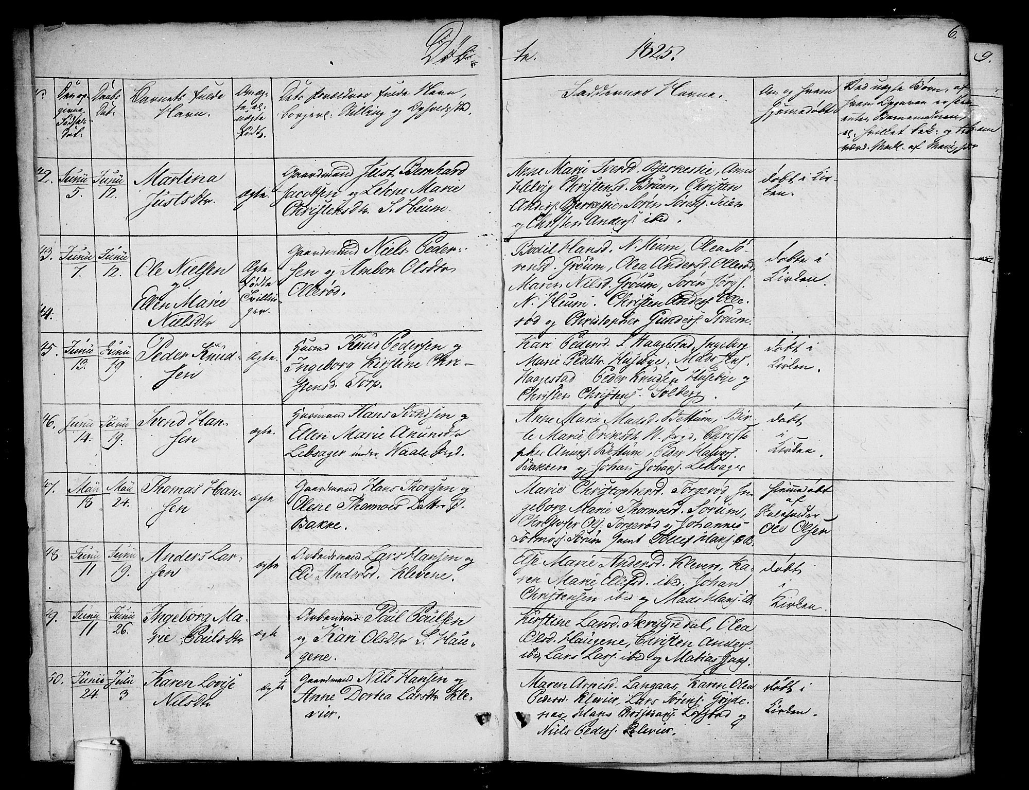 Våle kirkebøker, AV/SAKO-A-334/F/Fa/L0008: Ministerialbok nr. I 8, 1824-1844, s. 6