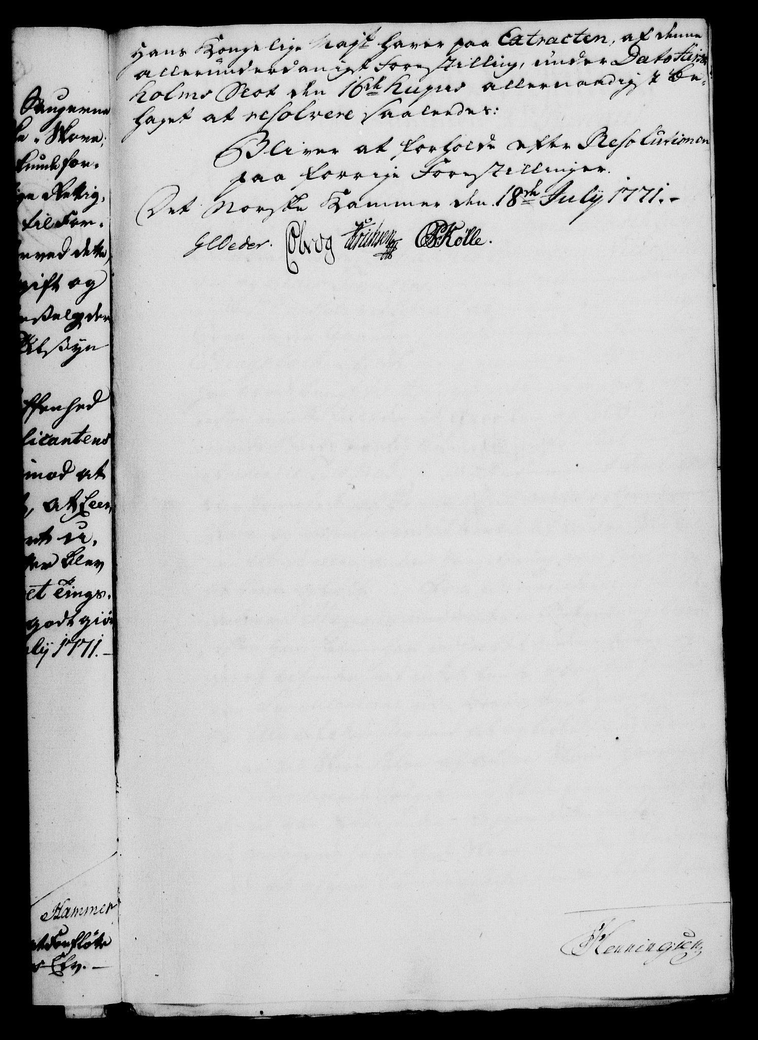 Rentekammeret, Kammerkanselliet, RA/EA-3111/G/Gf/Gfa/L0054: Norsk relasjons- og resolusjonsprotokoll (merket RK 52.54), 1771-1772, s. 56