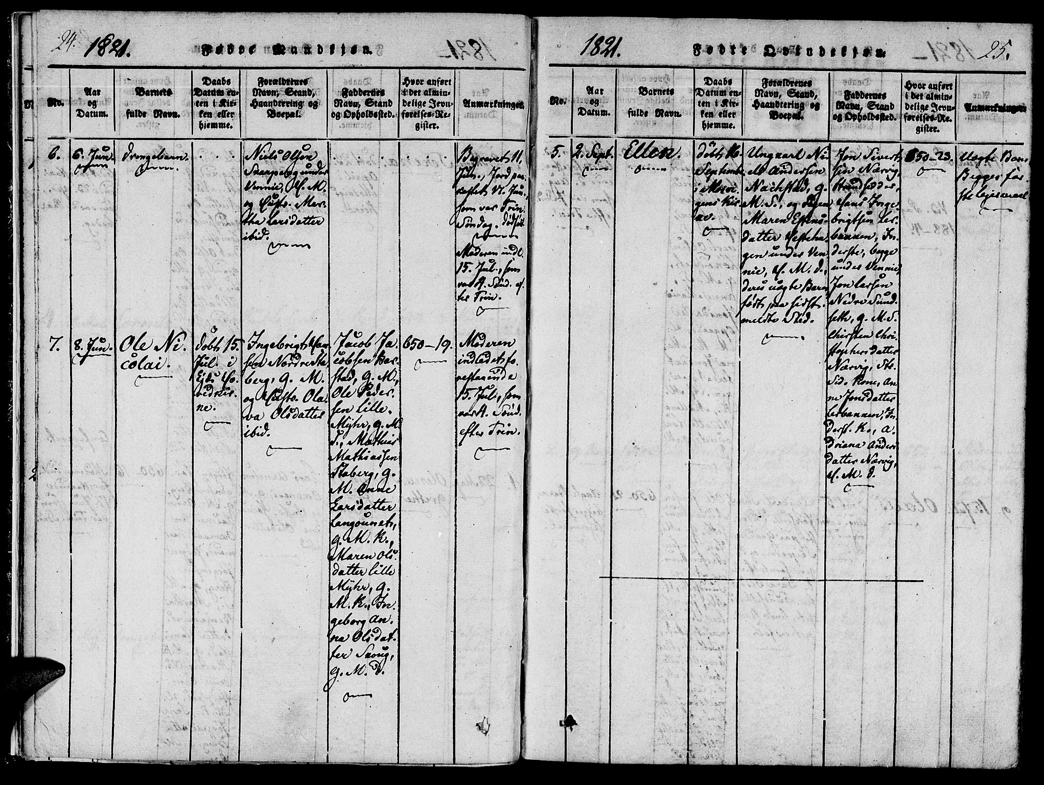 Ministerialprotokoller, klokkerbøker og fødselsregistre - Nord-Trøndelag, SAT/A-1458/733/L0322: Ministerialbok nr. 733A01, 1817-1842, s. 24-25