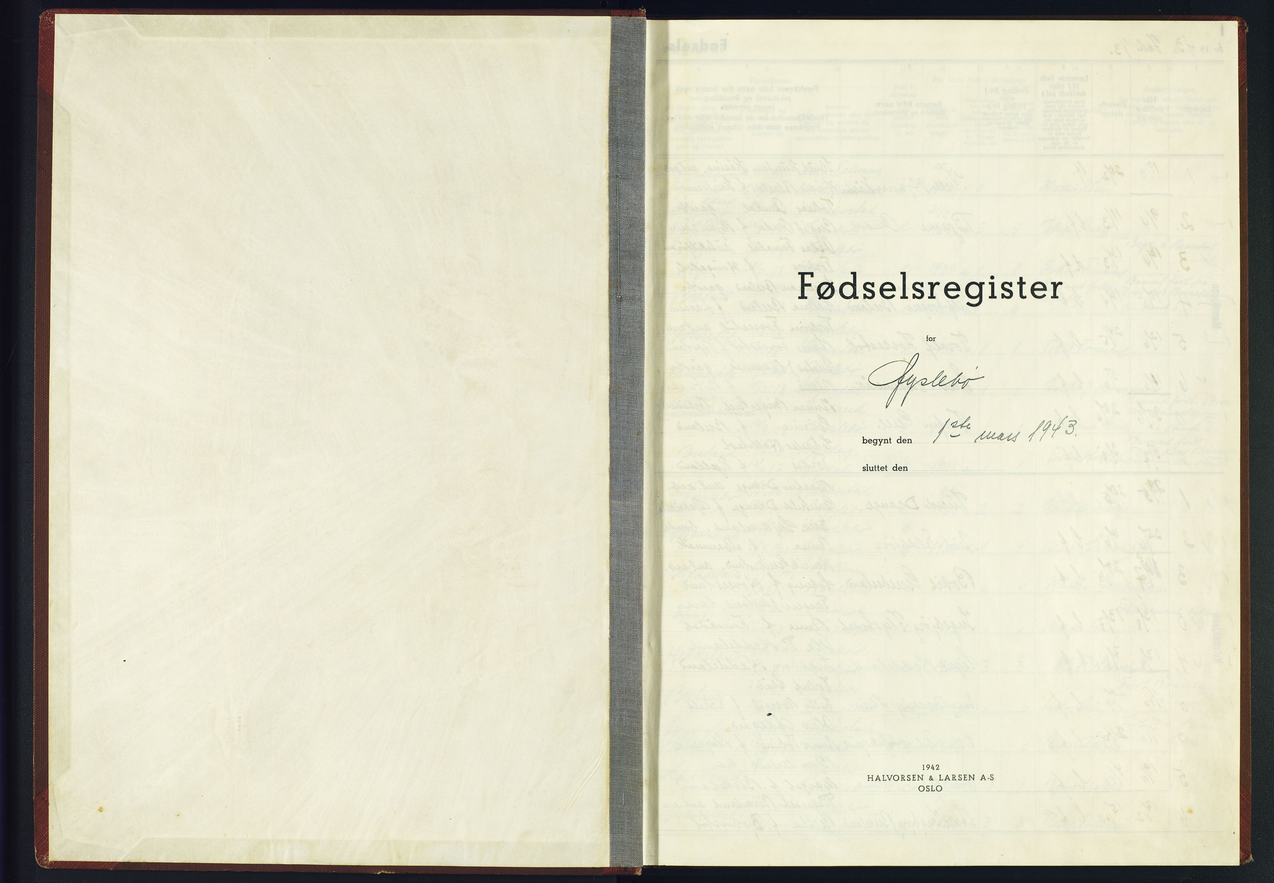 Holum sokneprestkontor, AV/SAK-1111-0022/J/Jb/L0003: Fødselsregister nr. II.6.3, 1943-1945