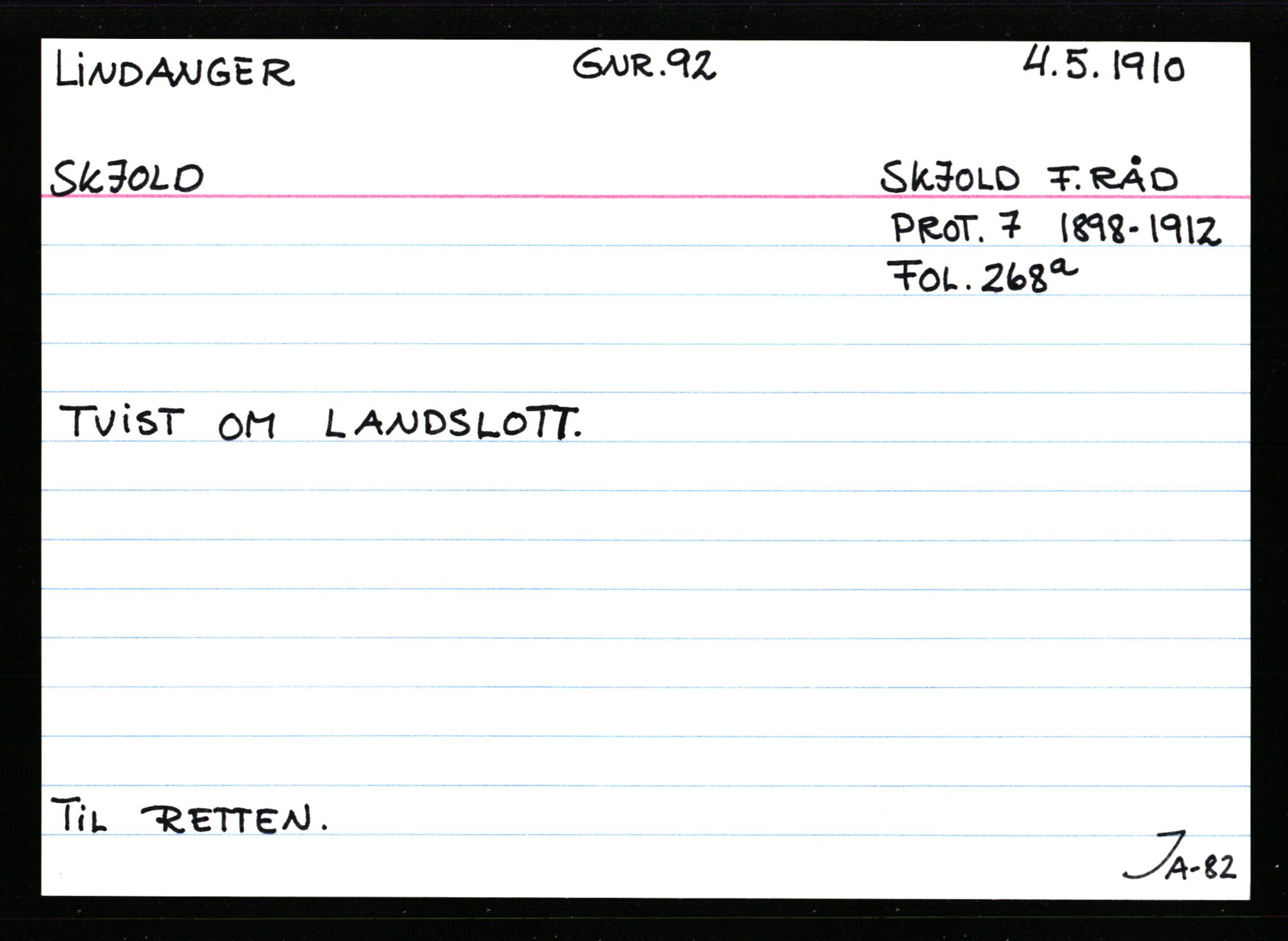 Statsarkivet i Stavanger, AV/SAST-A-101971/03/Y/Ym/L0035: Åstedskort sortert etter gårdsnavn: Leiranger - Lindanger, 1600-1950, s. 715