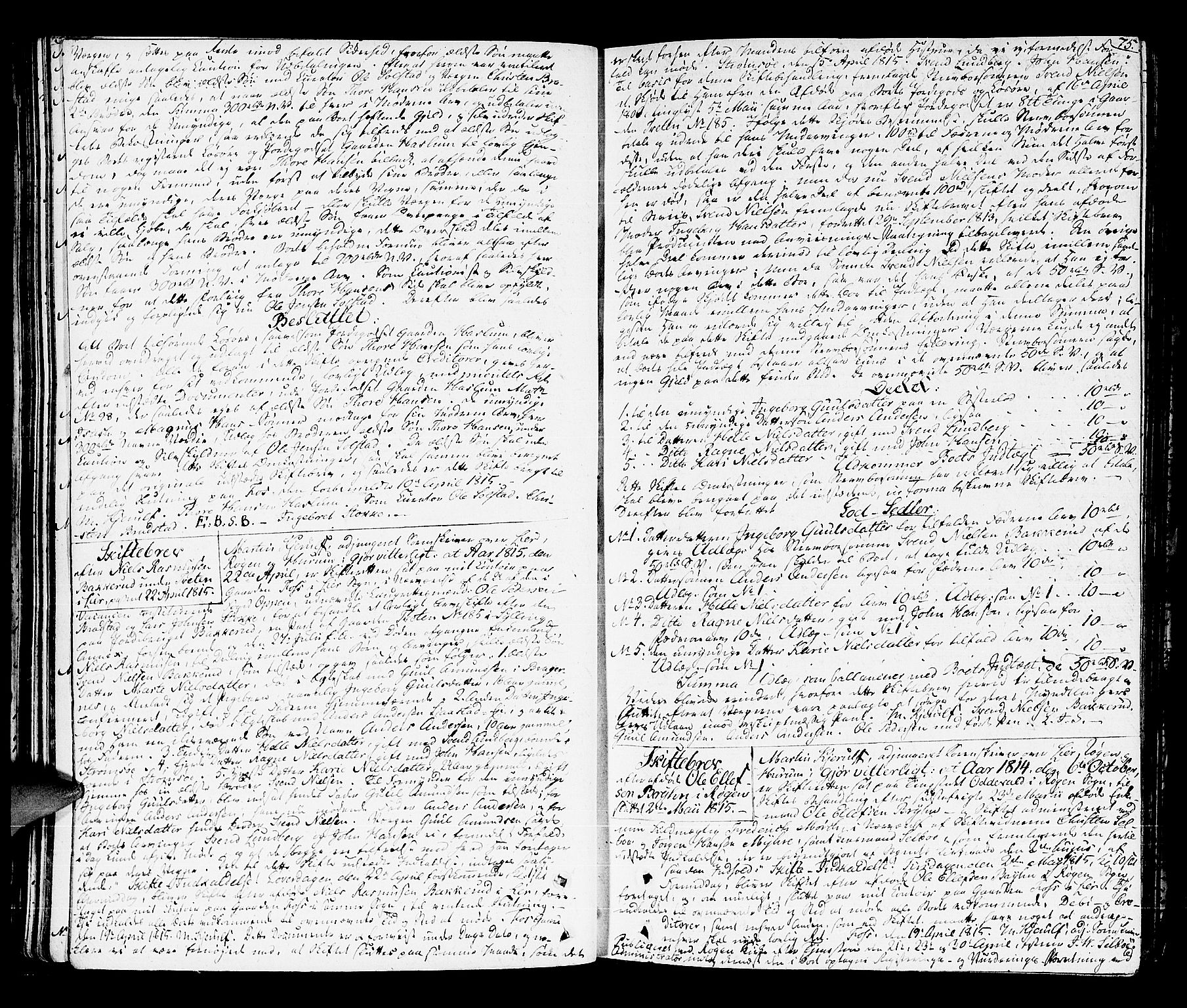Lier, Røyken og Hurum sorenskriveri, AV/SAKO-A-89/H/Hc/L0010a: Skifteprotokoll, 1813-1835, s. 74b-75a
