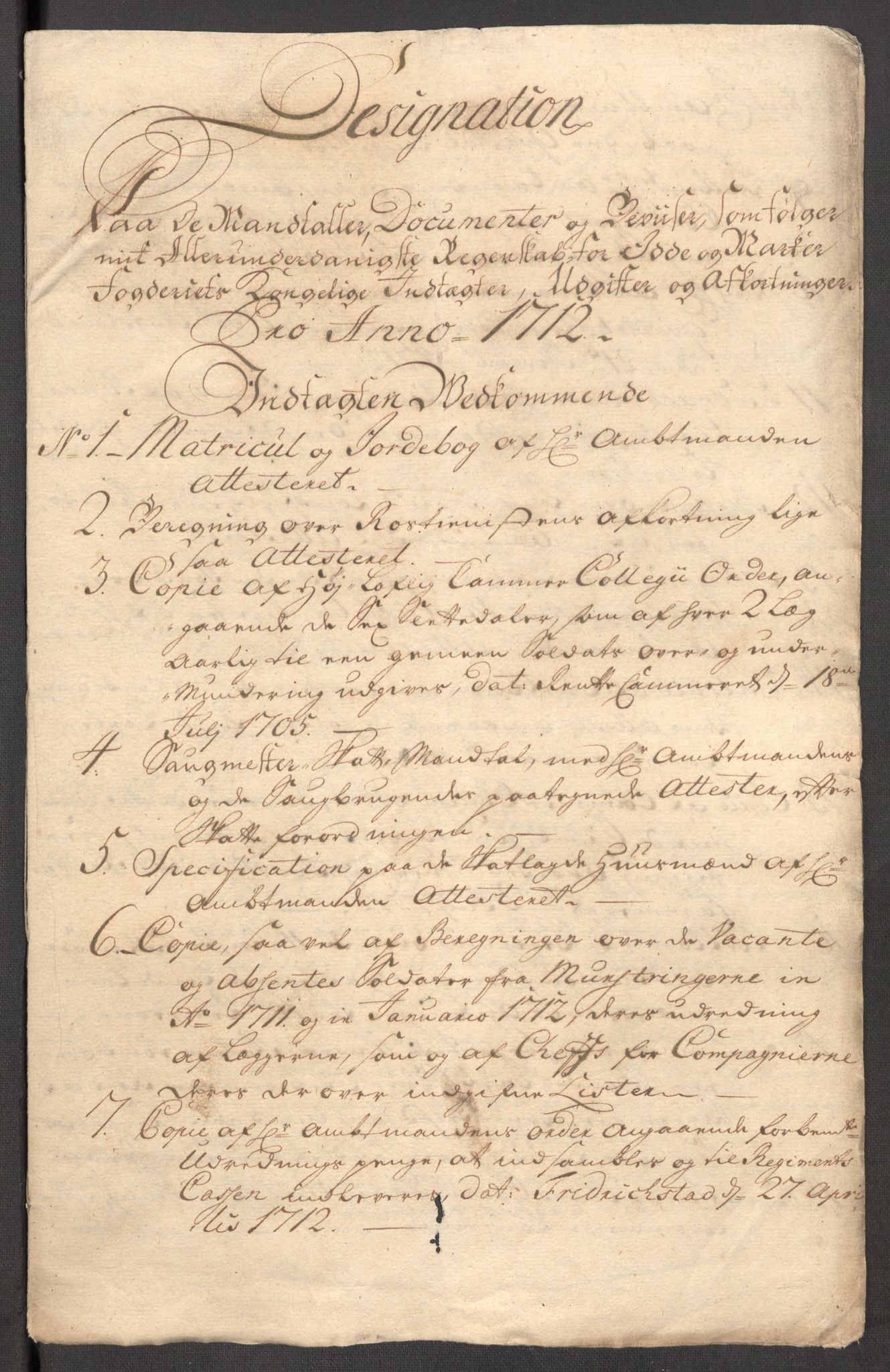 Rentekammeret inntil 1814, Reviderte regnskaper, Fogderegnskap, RA/EA-4092/R01/L0021: Fogderegnskap Idd og Marker, 1712, s. 13