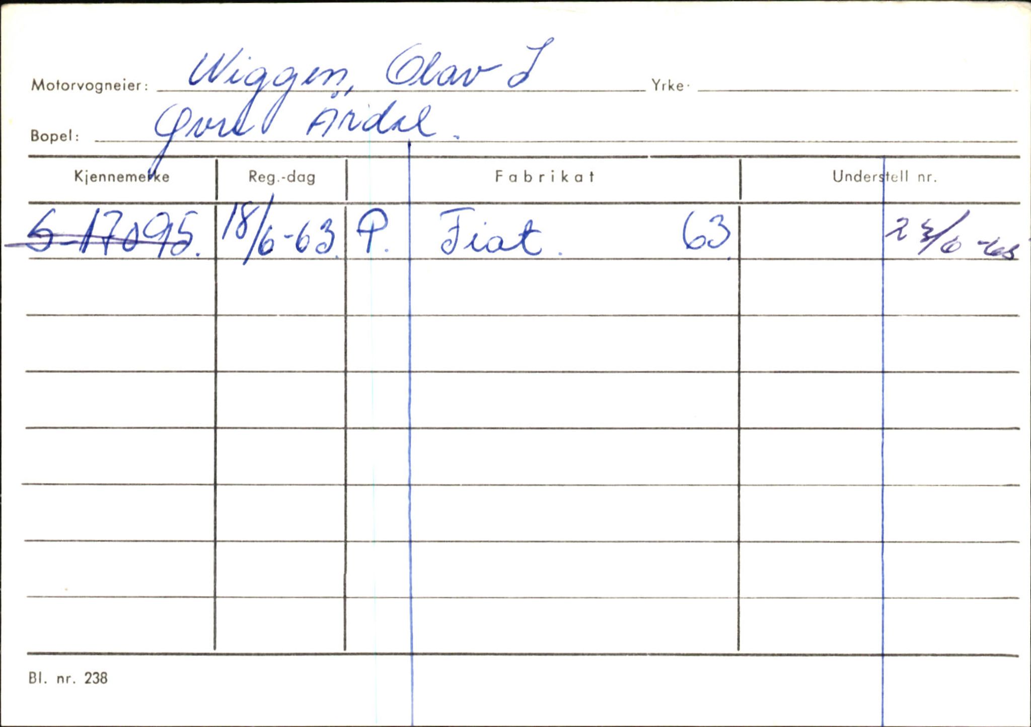 Statens vegvesen, Sogn og Fjordane vegkontor, SAB/A-5301/4/F/L0146: Registerkort Årdal R-Å samt diverse kort, 1945-1975, s. 1340