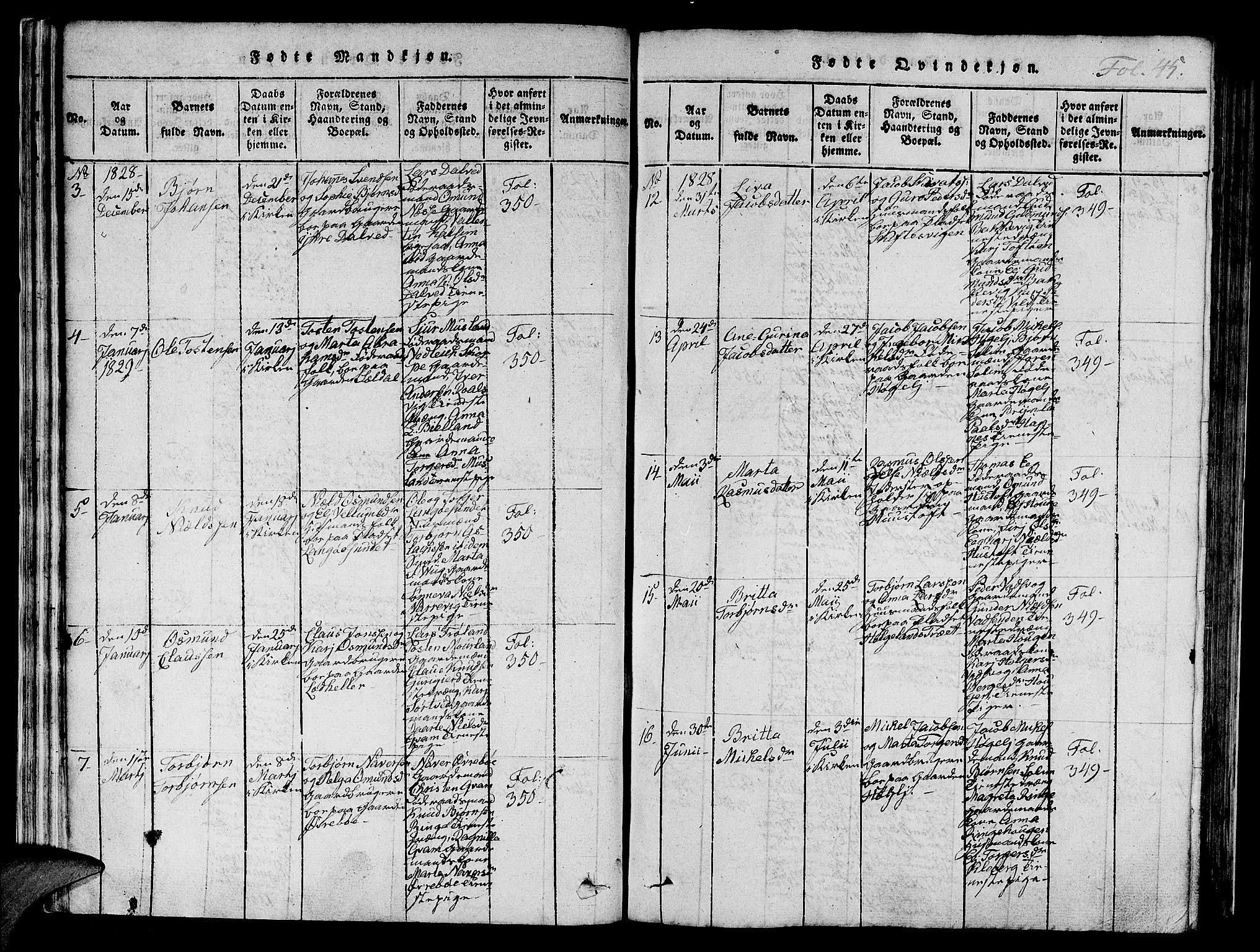 Nedstrand sokneprestkontor, SAST/A-101841/01/IV: Ministerialbok nr. A 6, 1816-1838, s. 45