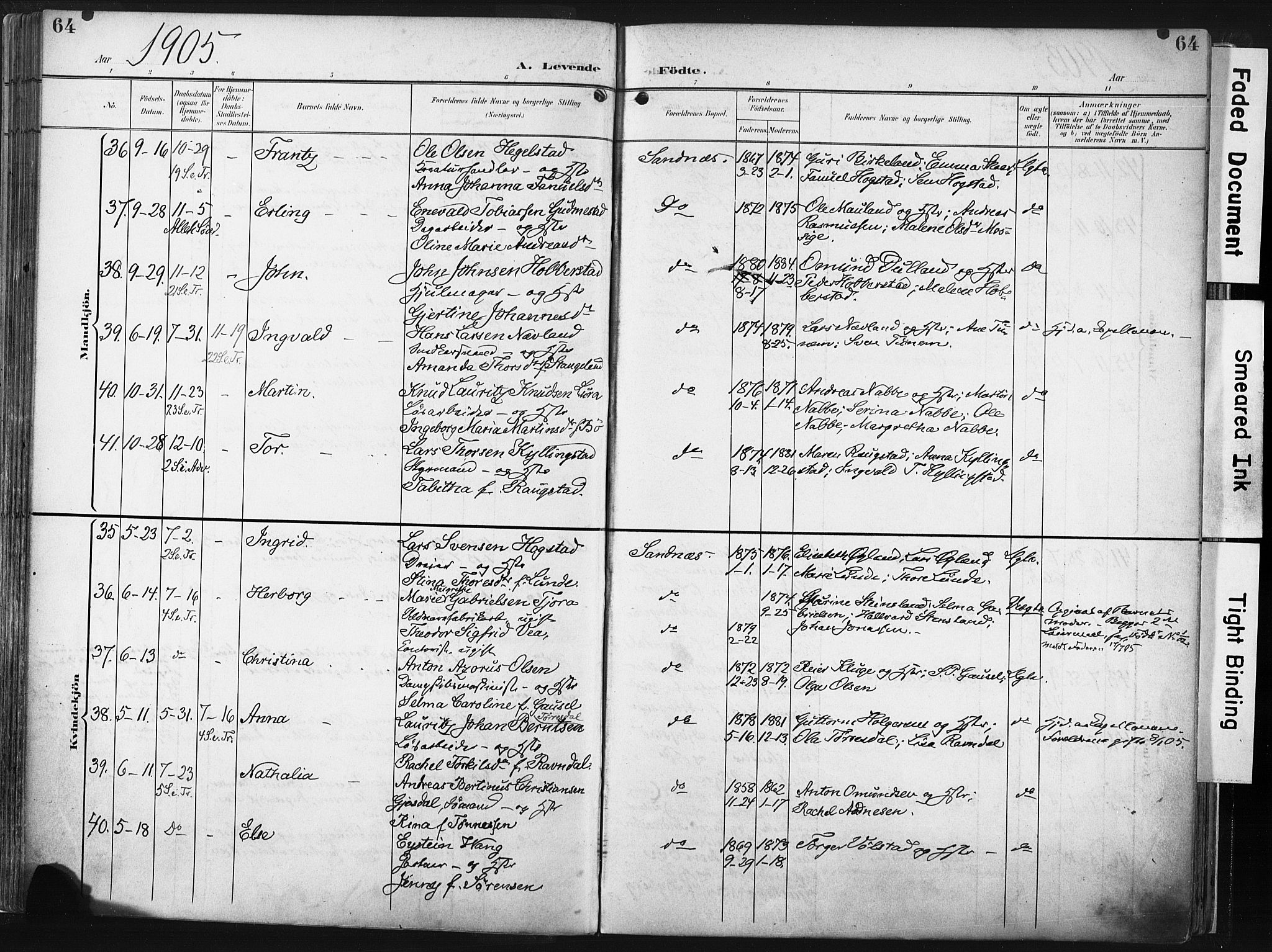 Høyland sokneprestkontor, AV/SAST-A-101799/001/30BA/L0016: Ministerialbok nr. A 16, 1899-1911, s. 64