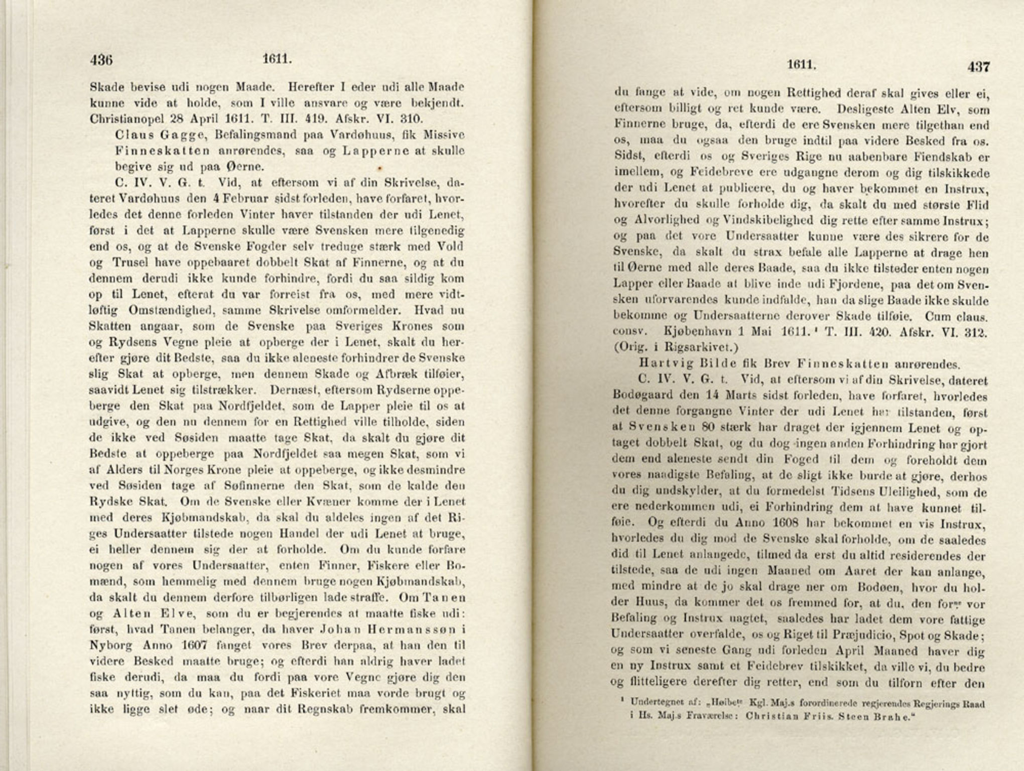 Publikasjoner utgitt av Det Norske Historiske Kildeskriftfond, PUBL/-/-/-: Norske Rigs-Registranter, bind 4, 1603-1618, s. 436-437