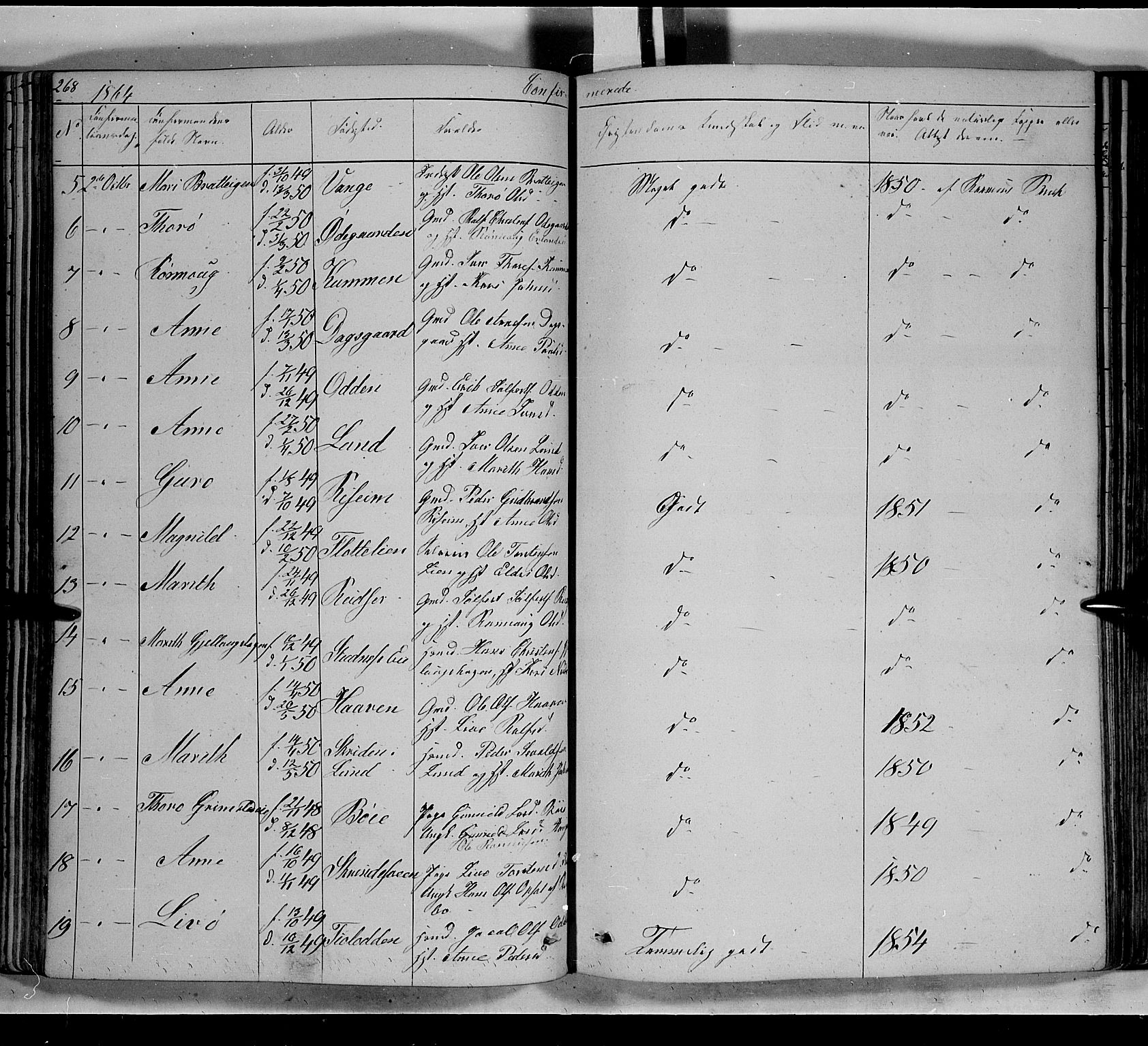 Lom prestekontor, AV/SAH-PREST-070/L/L0004: Klokkerbok nr. 4, 1845-1864, s. 268-269
