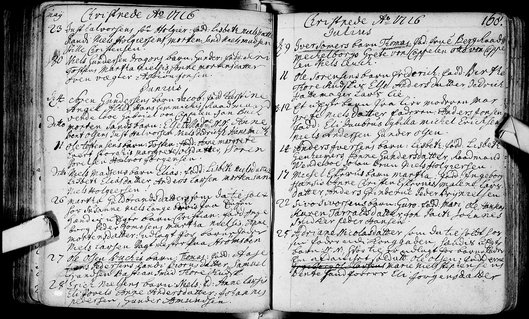 Bragernes kirkebøker, SAKO/A-6/F/Fa/L0003: Ministerialbok nr. I 3, 1706-1734, s. 168