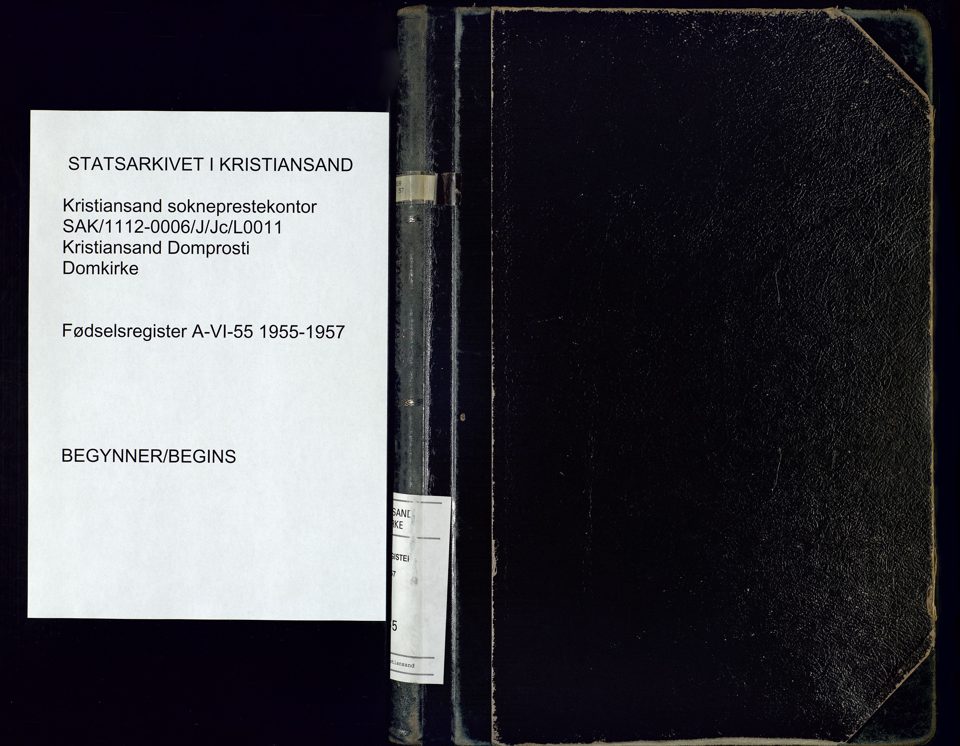 Kristiansand domprosti, SAK/1112-0006/J/Jc/L0011: Fødselsregister nr. A-VI-55, 1955-1957
