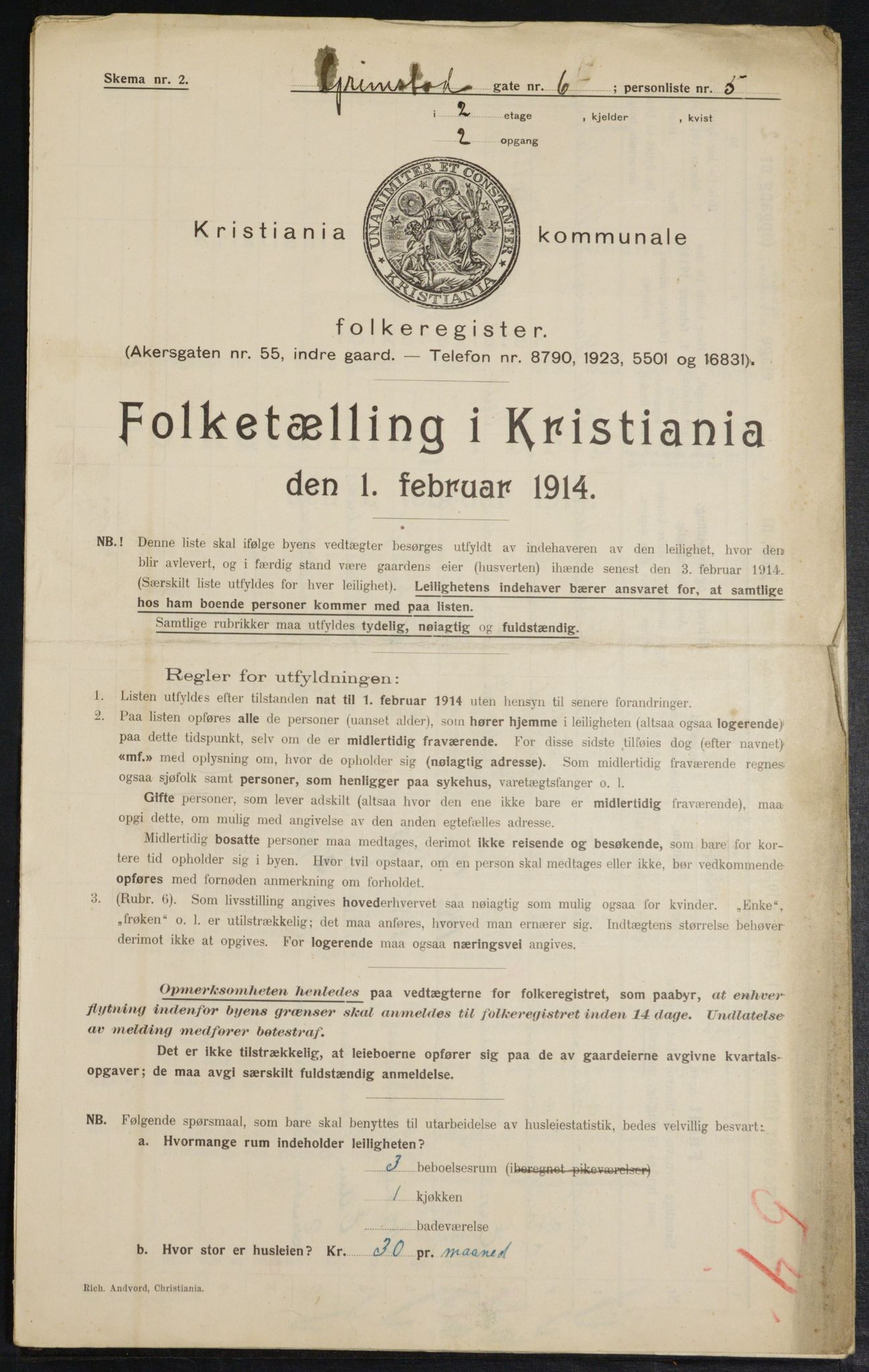 OBA, Kommunal folketelling 1.2.1914 for Kristiania, 1914, s. 30073