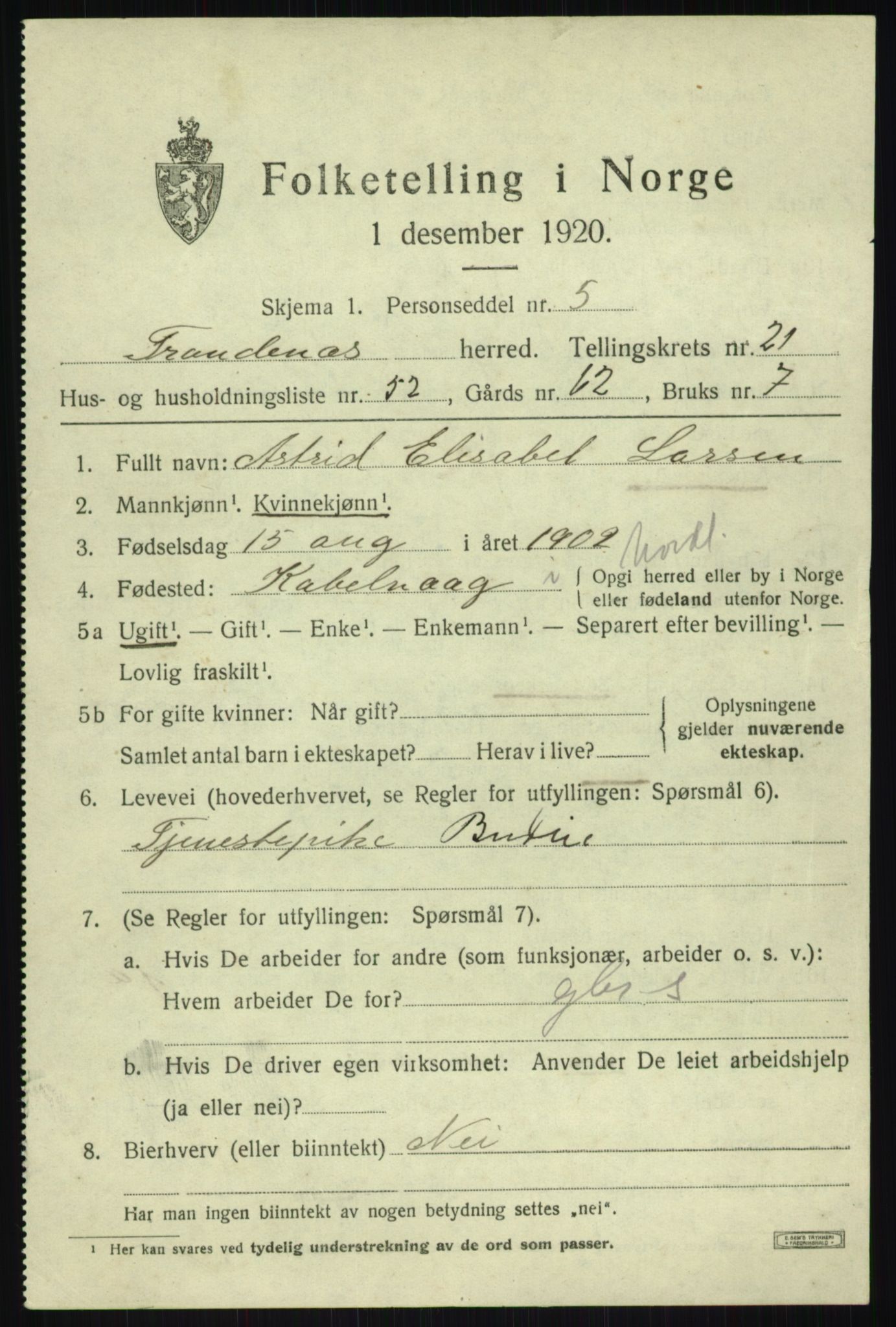 SATØ, Folketelling 1920 for 1914 Trondenes herred, 1920, s. 17182