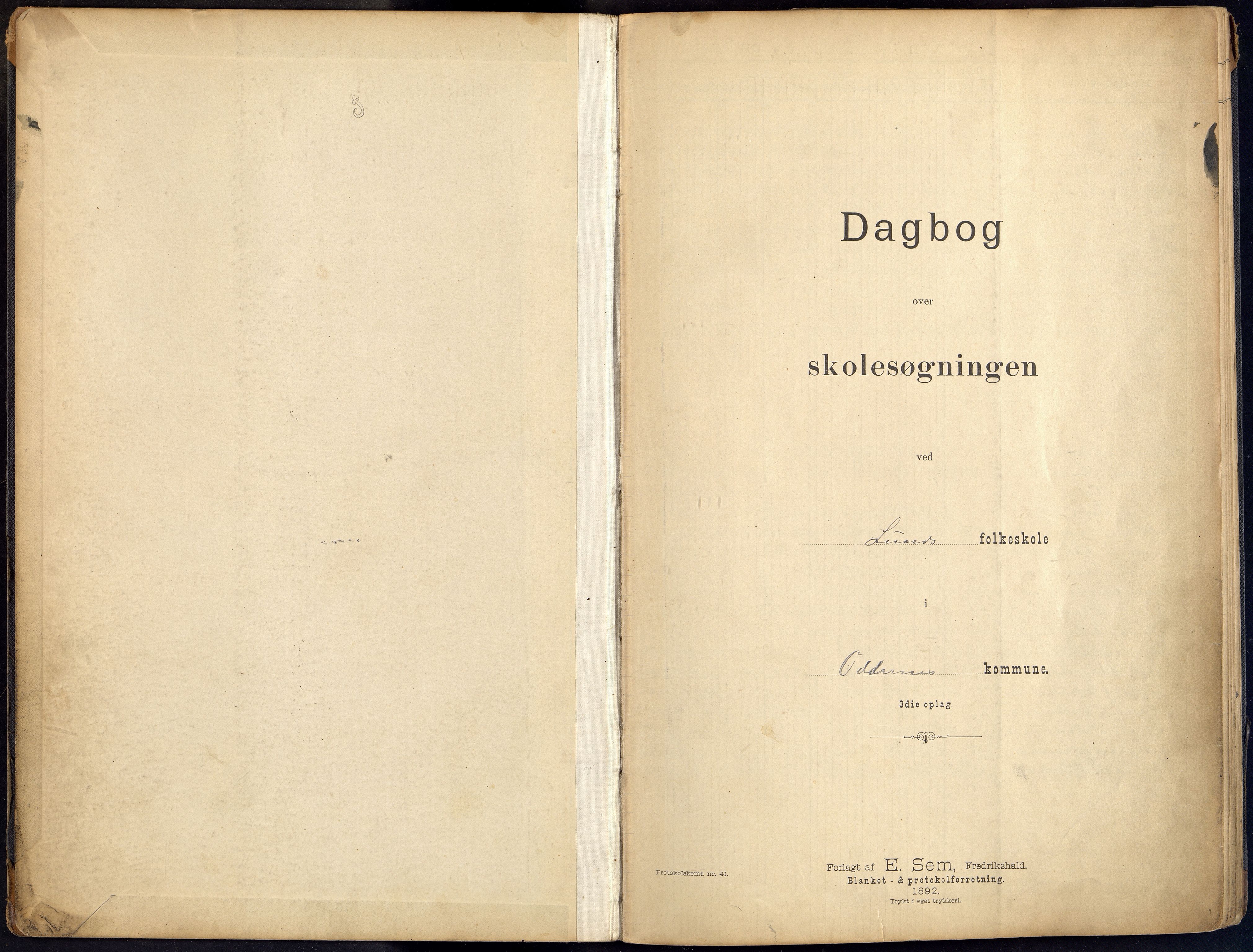 Oddernes kommune - Lund/Lahelle skolekrets, ARKSOR/1001OD556/I/L0006: Dagbok - Lund/Lahelle skole, 1894-1901