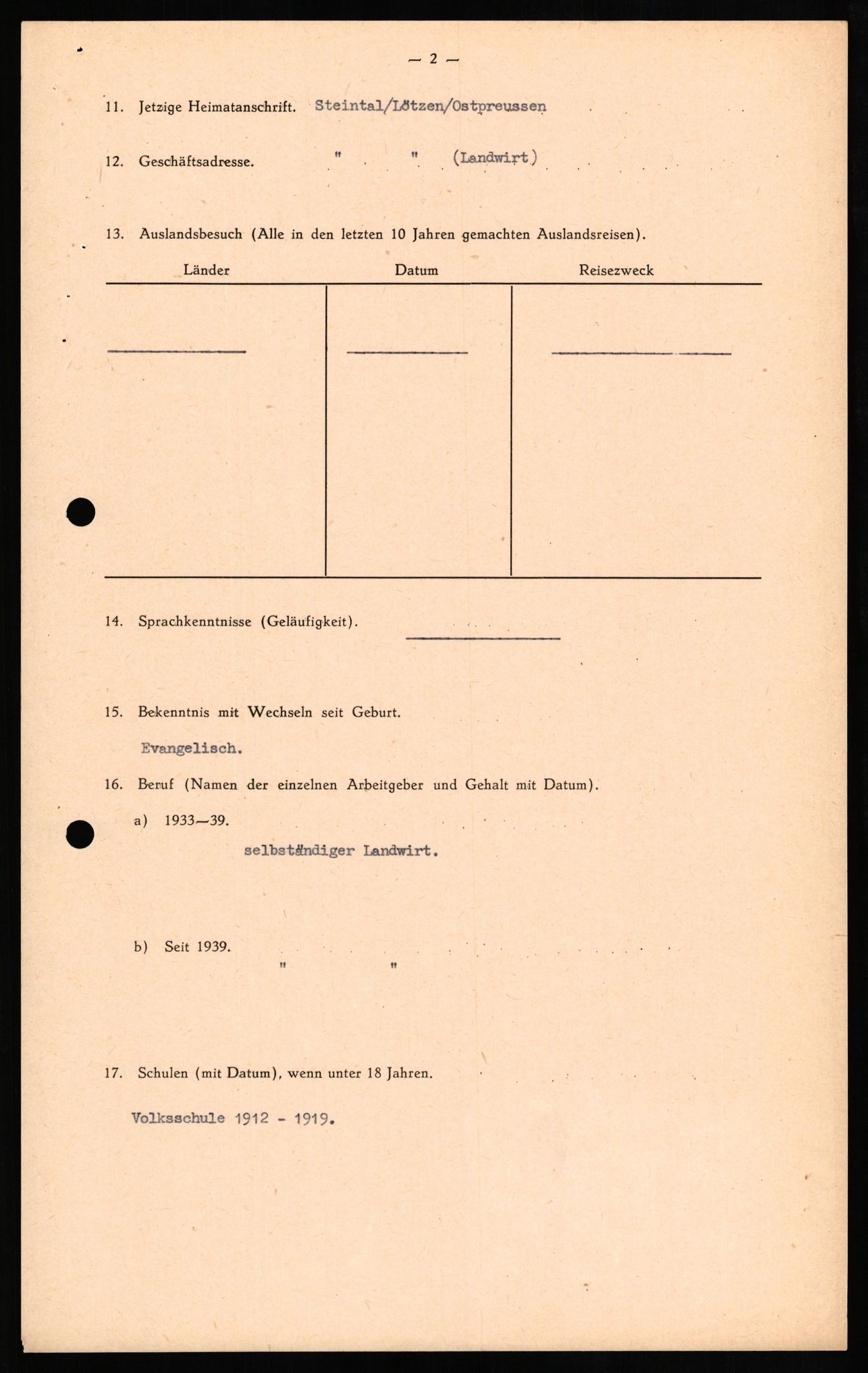 Forsvaret, Forsvarets overkommando II, AV/RA-RAFA-3915/D/Db/L0021: CI Questionaires. Tyske okkupasjonsstyrker i Norge. Tyskere., 1945-1946, s. 97