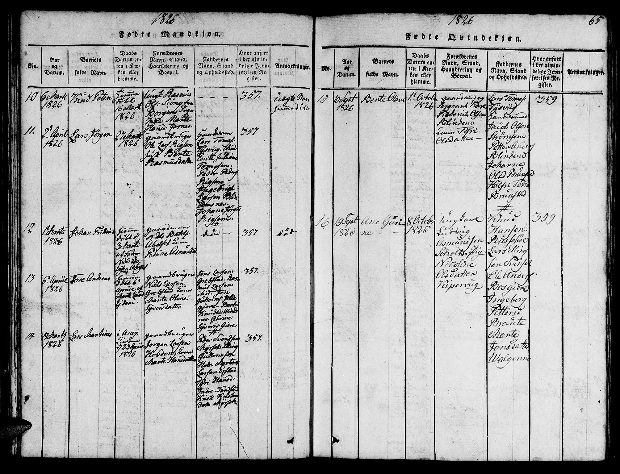 Ministerialprotokoller, klokkerbøker og fødselsregistre - Møre og Romsdal, AV/SAT-A-1454/522/L0322: Klokkerbok nr. 522C01, 1816-1830, s. 65