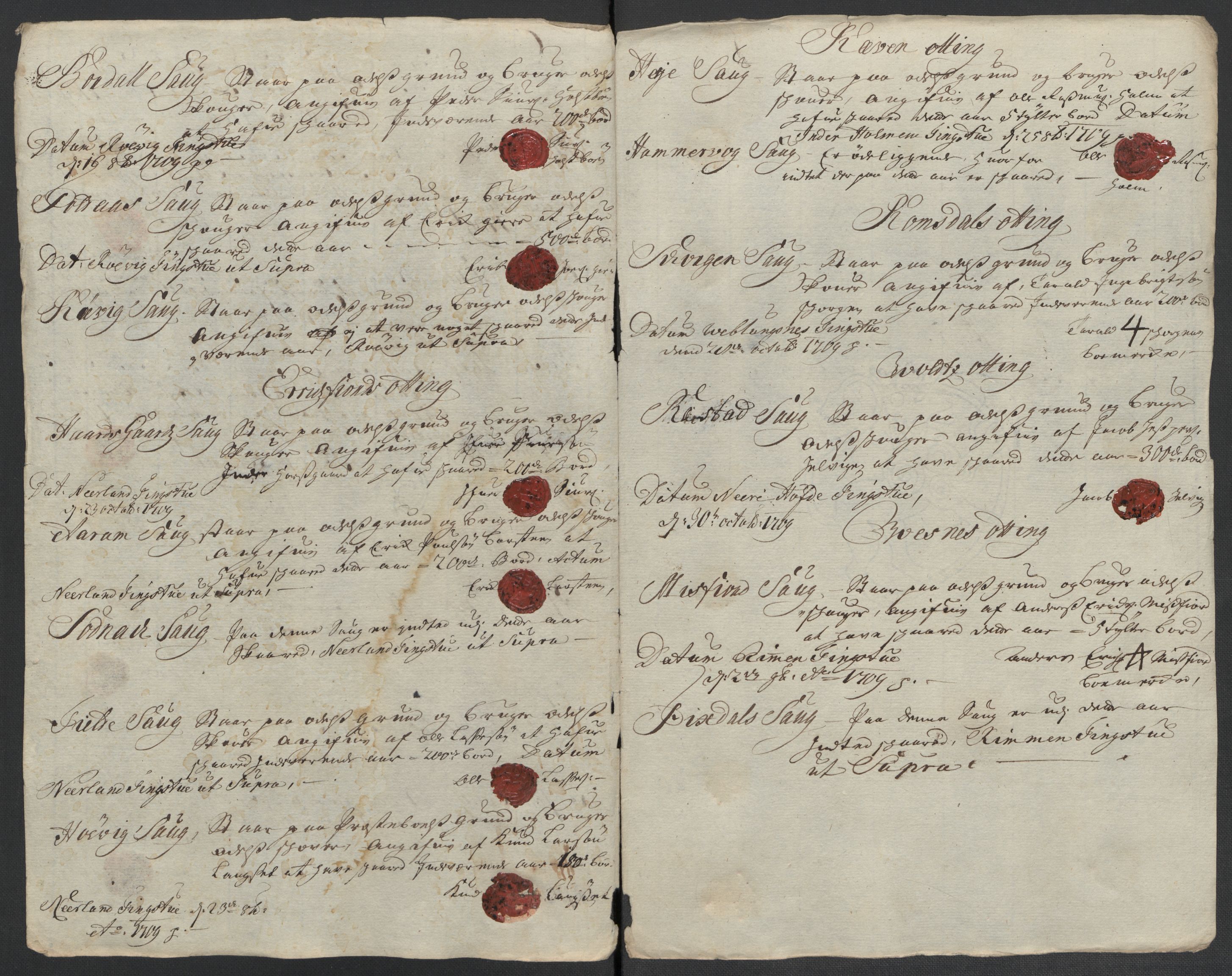 Rentekammeret inntil 1814, Reviderte regnskaper, Fogderegnskap, RA/EA-4092/R55/L3659: Fogderegnskap Romsdal, 1709-1710, s. 101