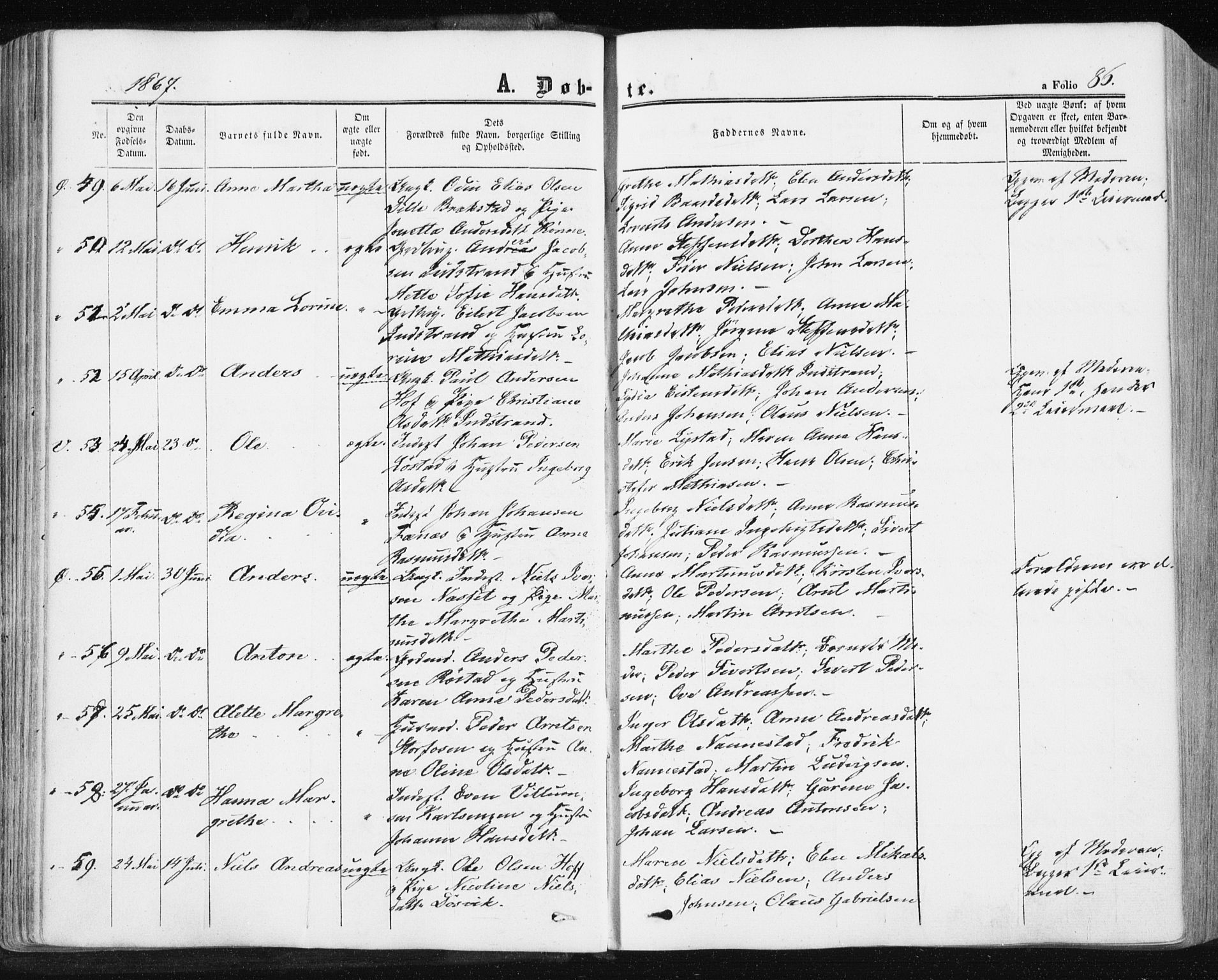 Ministerialprotokoller, klokkerbøker og fødselsregistre - Sør-Trøndelag, SAT/A-1456/659/L0737: Ministerialbok nr. 659A07, 1857-1875, s. 86