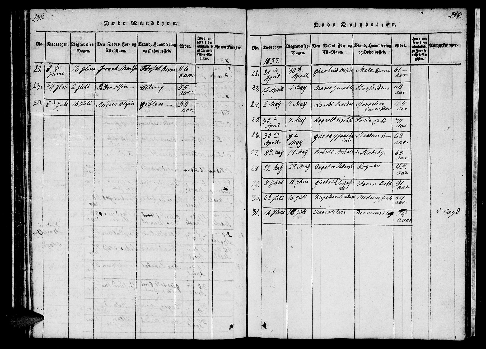 Ministerialprotokoller, klokkerbøker og fødselsregistre - Møre og Romsdal, AV/SAT-A-1454/578/L0908: Klokkerbok nr. 578C01, 1819-1837, s. 235-236