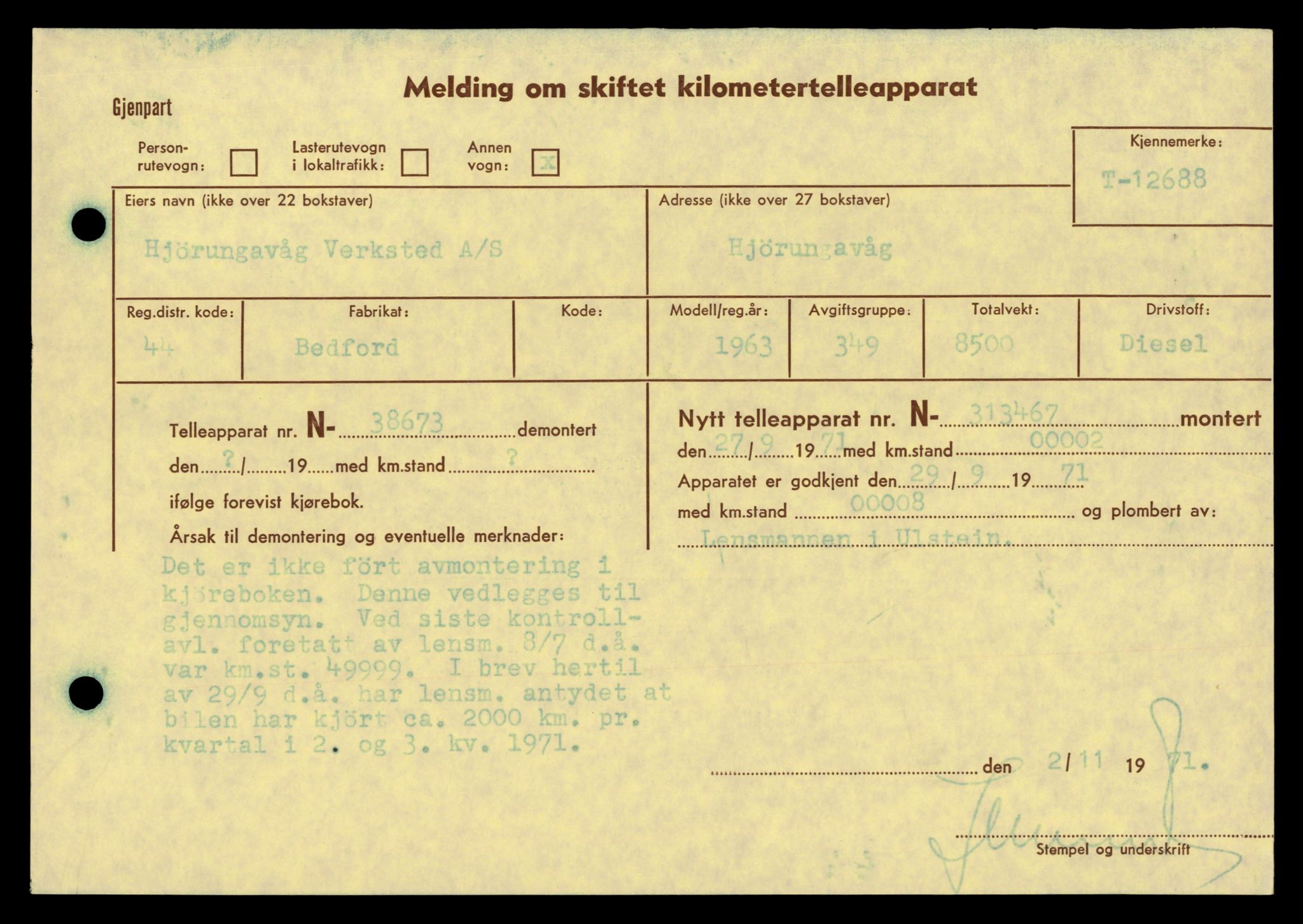 Møre og Romsdal vegkontor - Ålesund trafikkstasjon, AV/SAT-A-4099/F/Fe/L0035: Registreringskort for kjøretøy T 12653 - T 12829, 1927-1998, s. 631