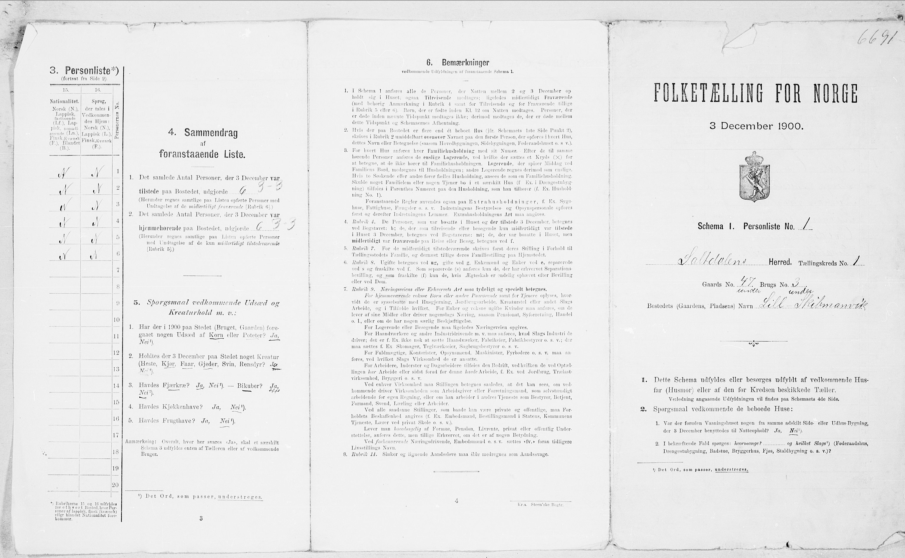 SAT, Folketelling 1900 for 1840 Saltdal herred, 1900, s. 18