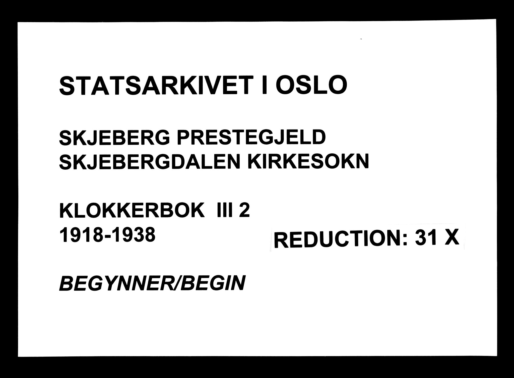 Skjeberg prestekontor Kirkebøker, SAO/A-10923/G/Gc/L0002: Klokkerbok nr. III 2, 1918-1938